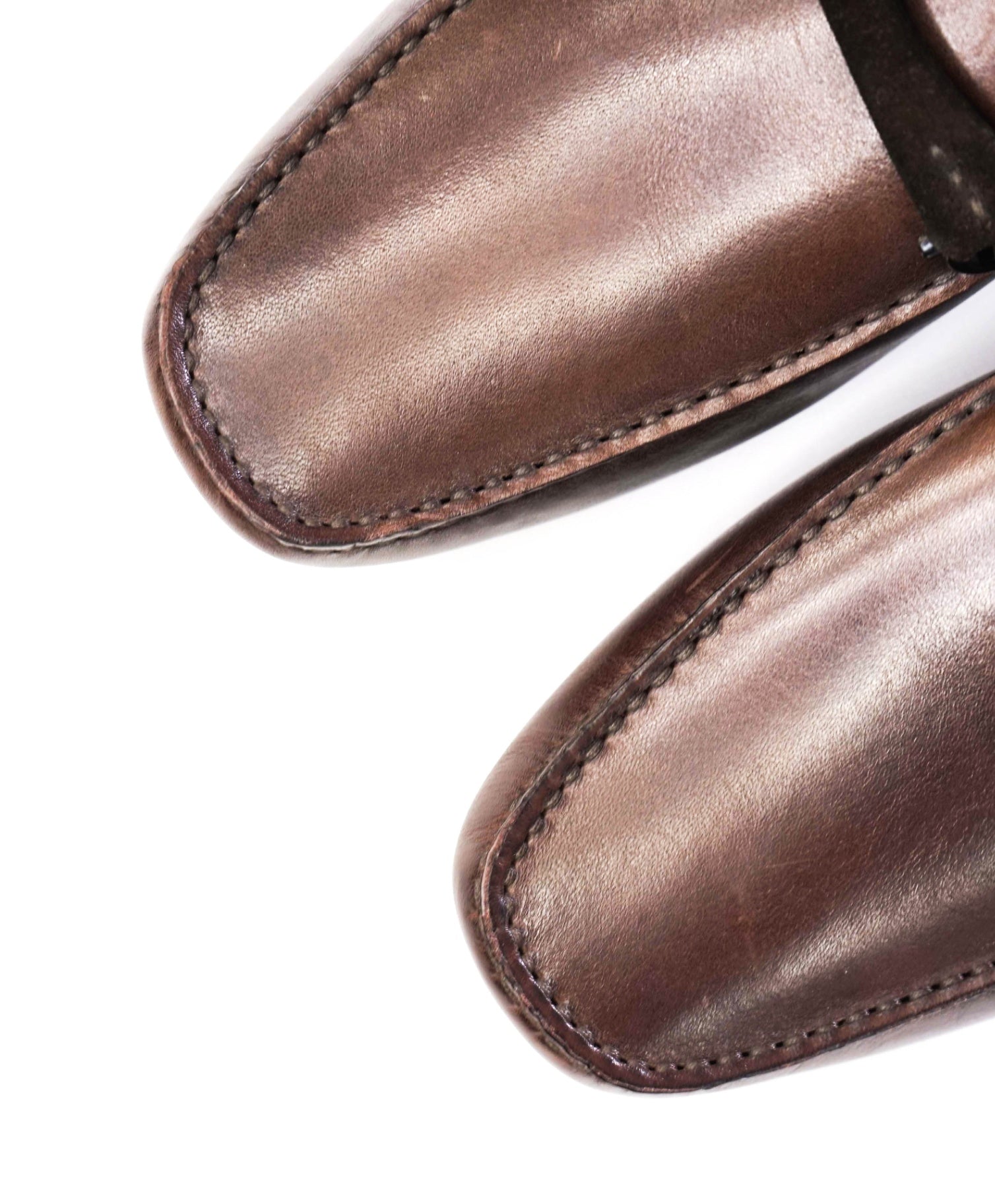 $795 Salvatore Ferragamo "GRANDPRIX" Brown Leather Loafer 9.5EE