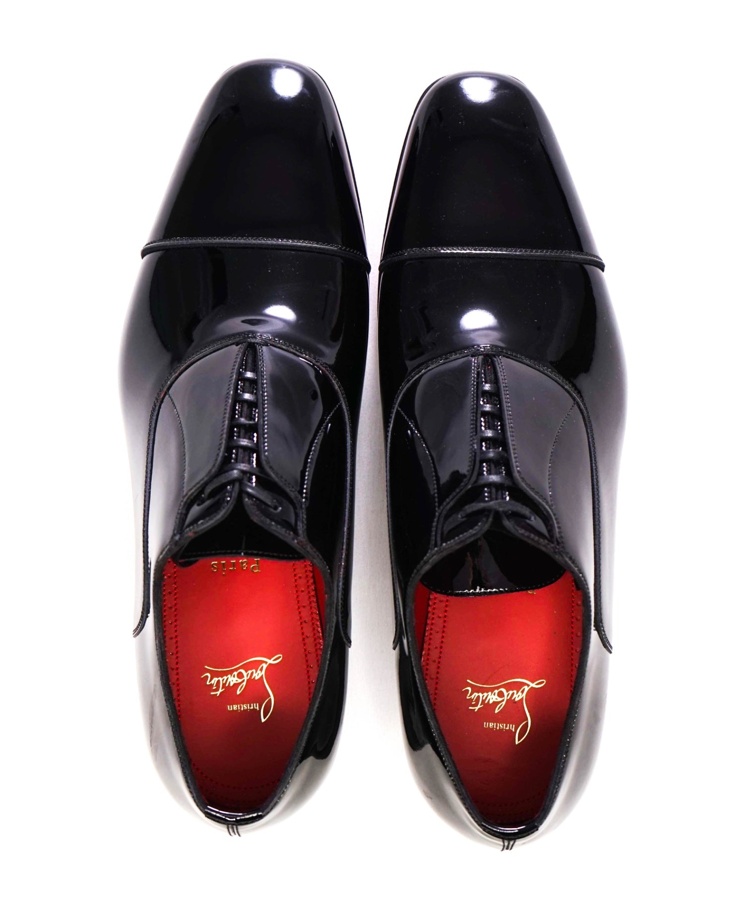 $1,100 Christian Louboutin Black "GREGHOST" Patent Oxfords US 10 (43EU)