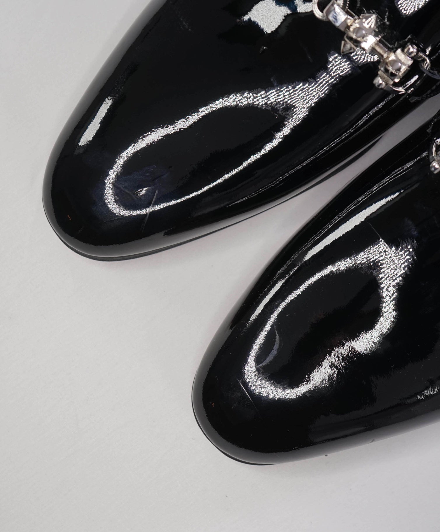 $1,725 Christian Louboutin "EQUISWING" Patent Spike Loafer US 14 (47EU)