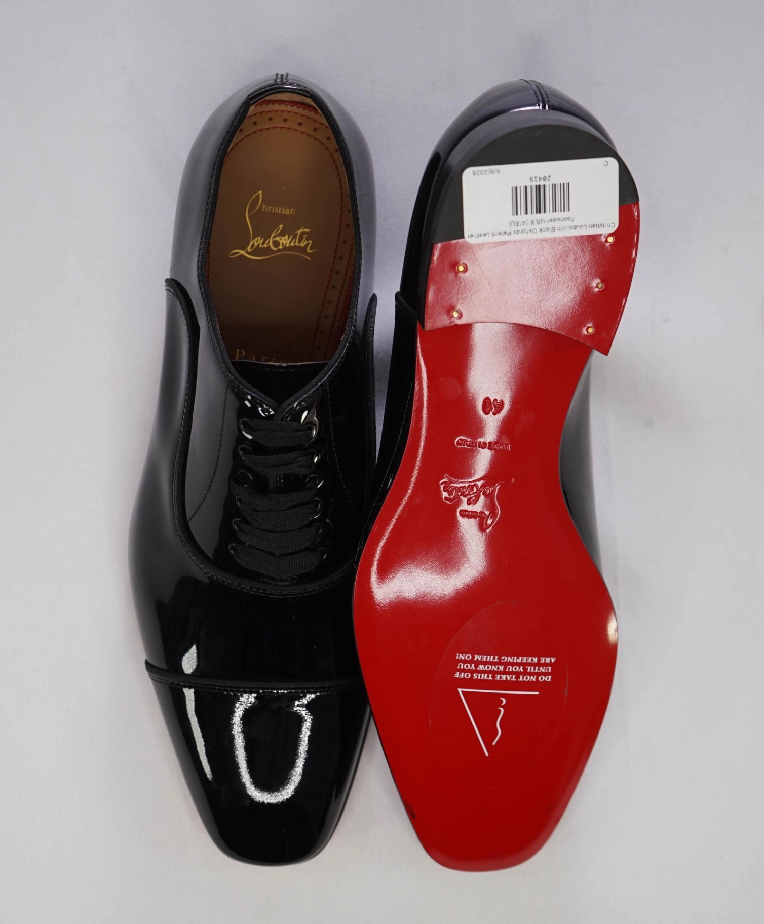 Christian Louboutin Black Oxfords Patent Leather Footwear US 8 (41EU)