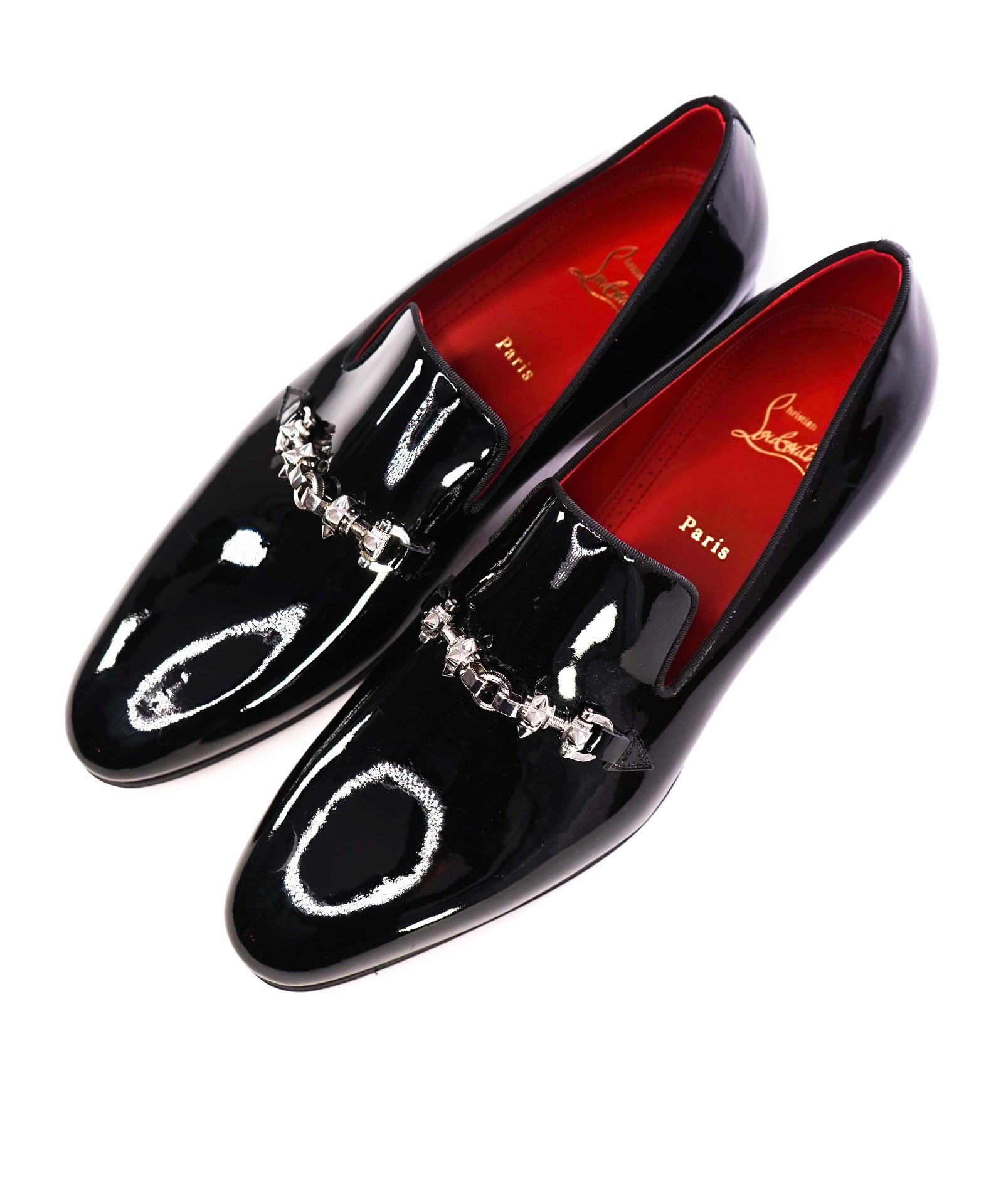 $1,725 Christian Louboutin "EQUISWING" Patent Spike Loafer US 14 (47EU)