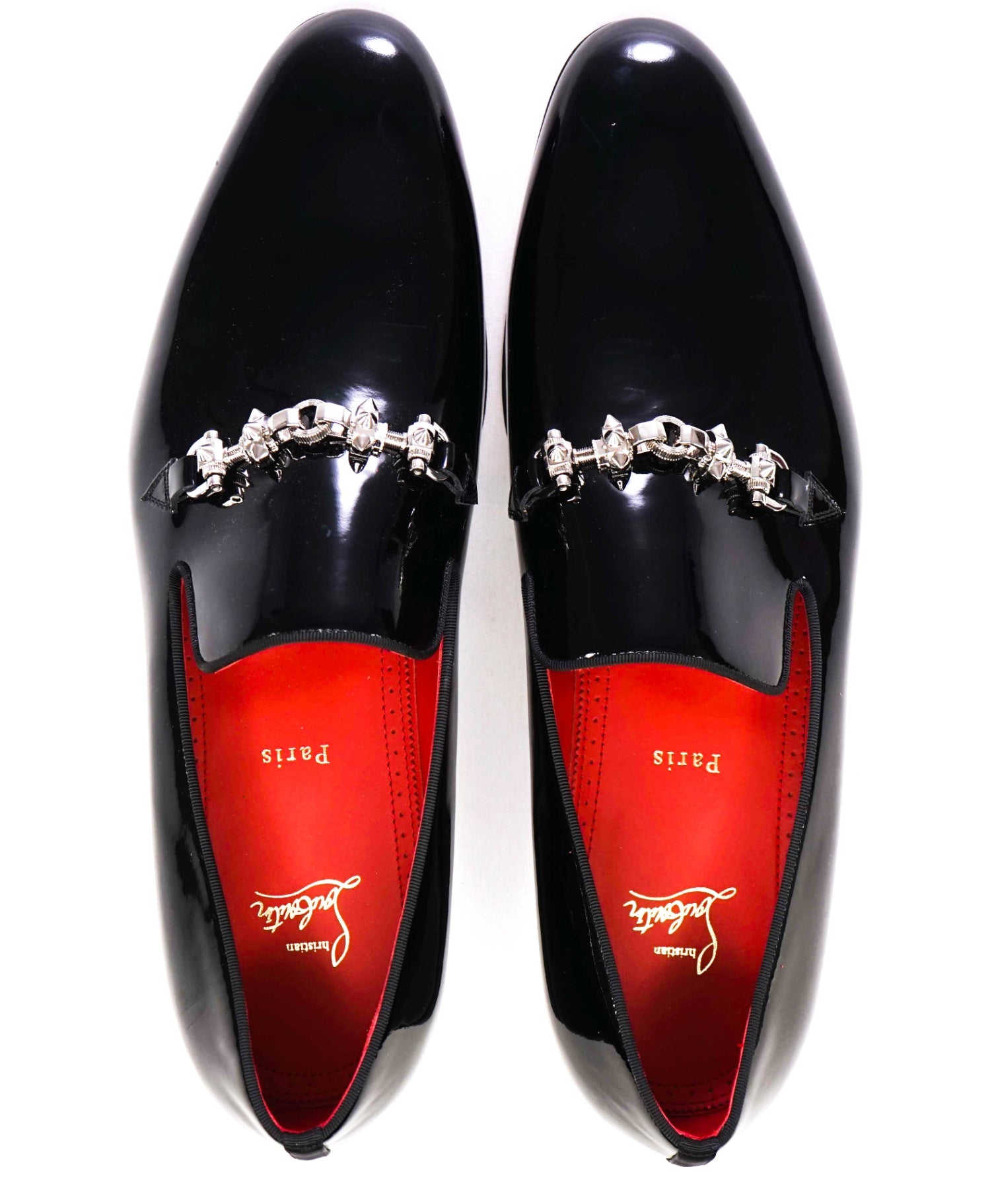 $1,725 Christian Louboutin "EQUISWING" Patent Spike Loafer US 14 (47EU)