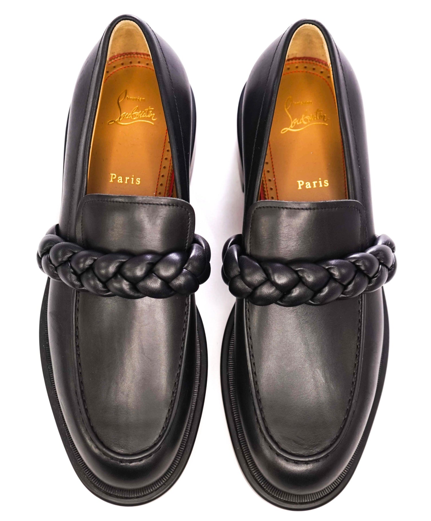$1,095 Christian Louboutin "URBINO" Mock Braid Loafers US 9.5 (42.5 EU)