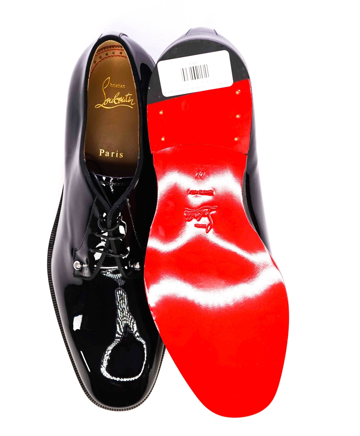 $1,250 Christian Louboutin "Chambeliss" Black Patent Oxfords US 10 (43EU)