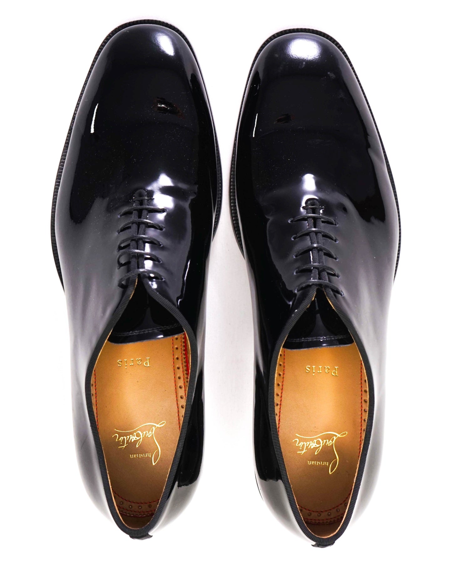 $1,145 CHRISTIAN LOUBOUTIN - *CORTEO* Black Patent Leather Oxfords US 10 (43EU)