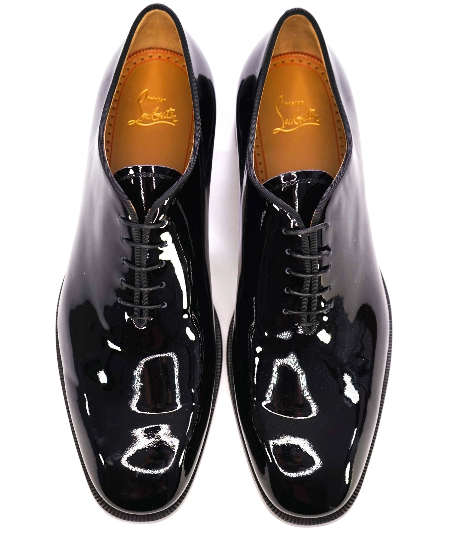 $1,145 CHRISTIAN LOUBOUTIN - *CORTEO* Black Patent Leather Oxfords US 10 (43EU)