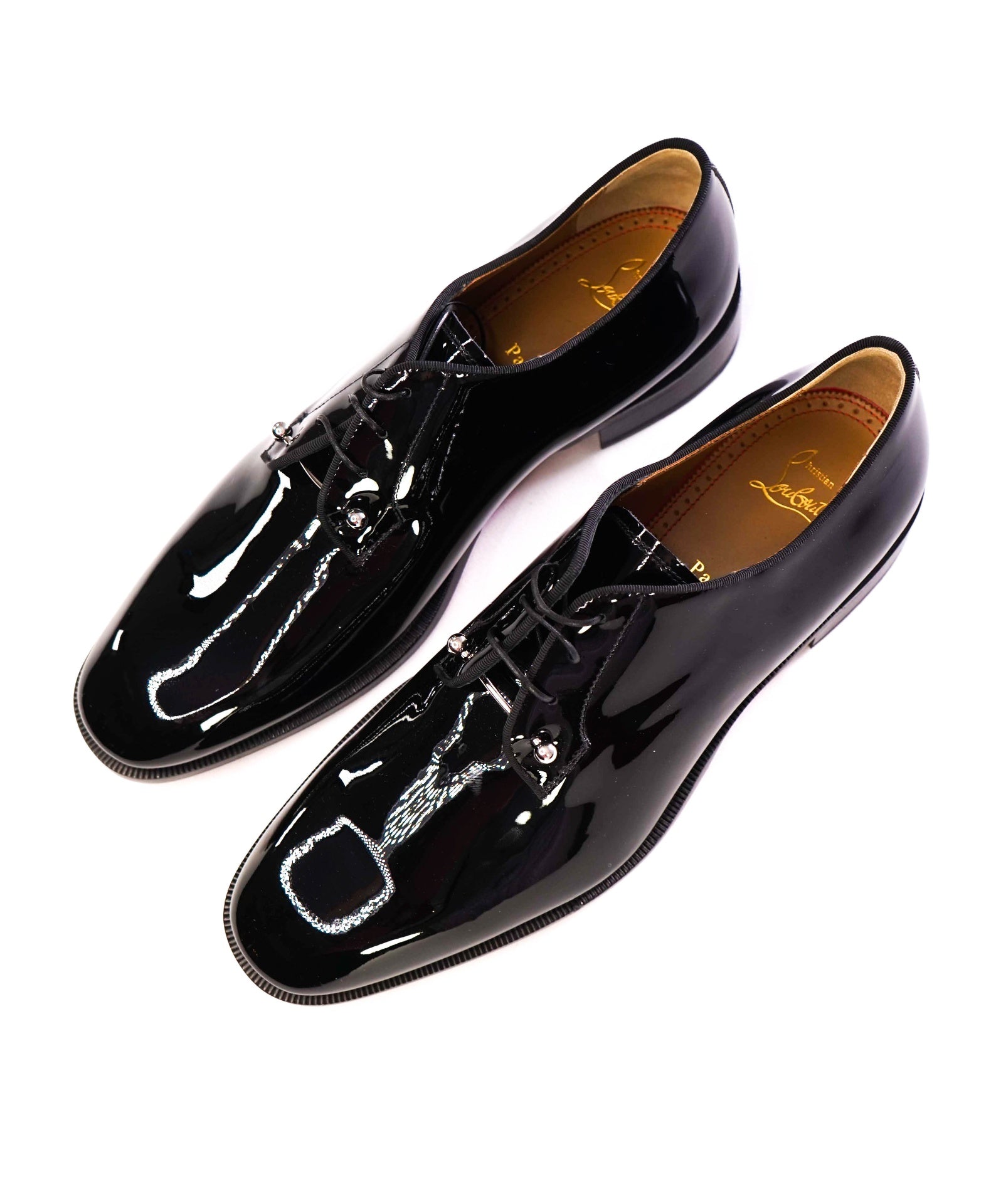 $1,250 Christian Louboutin "Chambeliss" Black Patent Oxfords US 10 (43EU)
