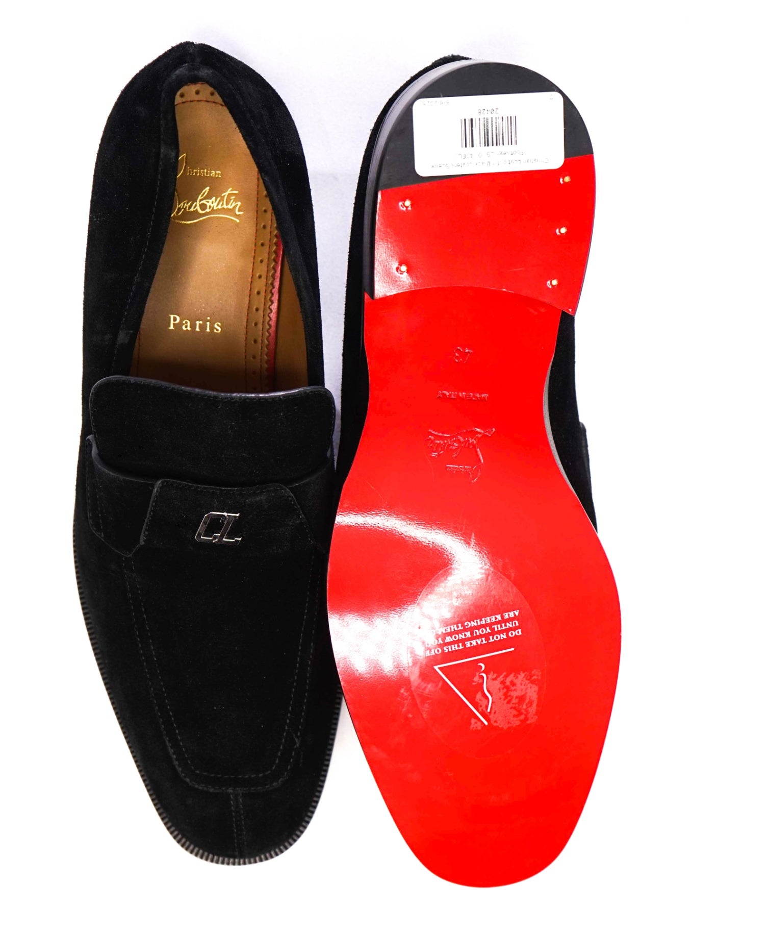 $1,100 CHRISTIAN LOUBOUTIN - *VARSIMOC* Black Leather Loafers US 10 (43EU)