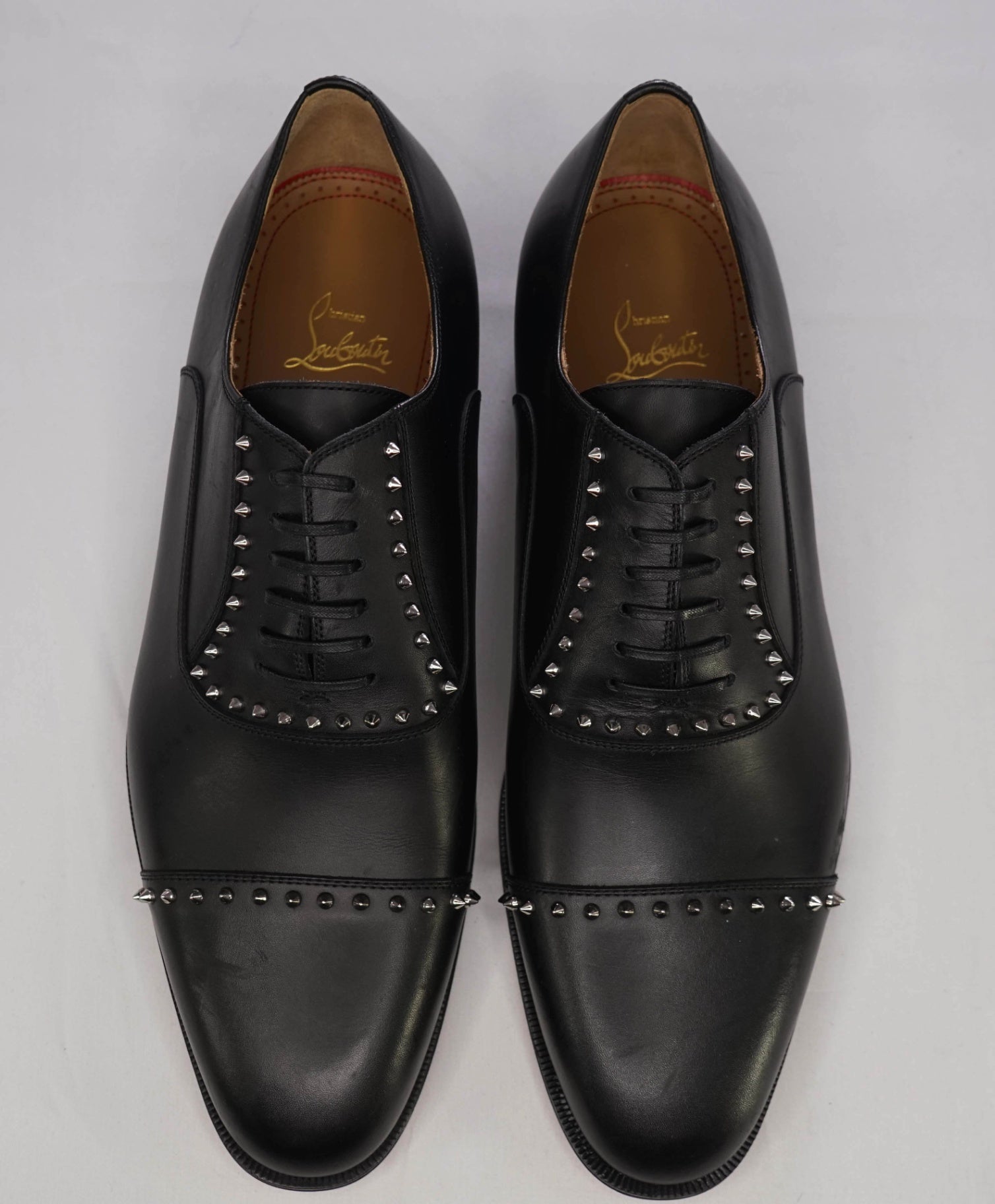 $1,200 CHRISTIAN LOUBOUTIN - *CLOOCLOO* Black Spike Oxfords US 10.5 (43.5EU)