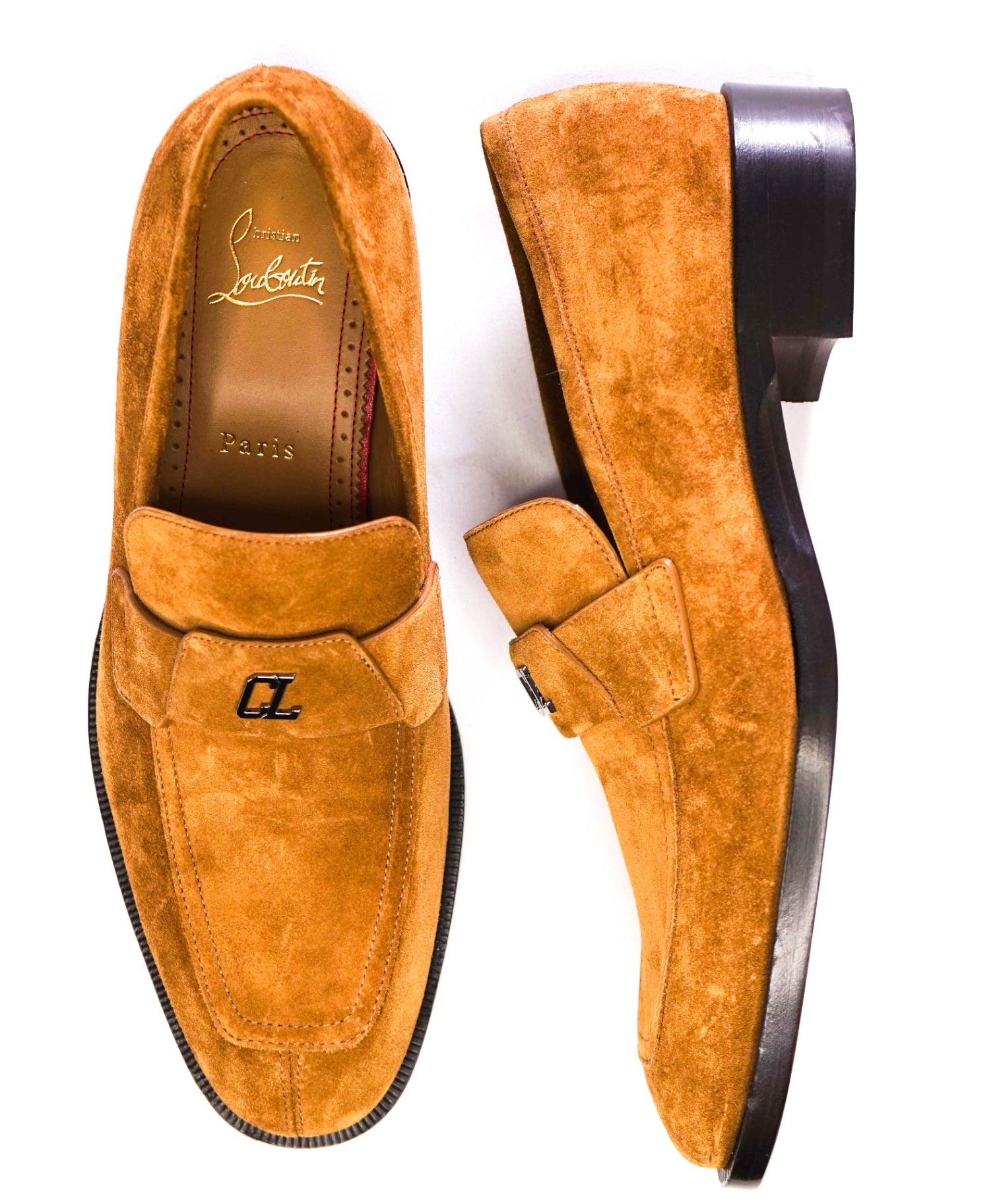 $1,100 CHRISTIAN LOUBOUTIN - *VARSIMOC* Brown Suede Loafers US 7 (40EU)