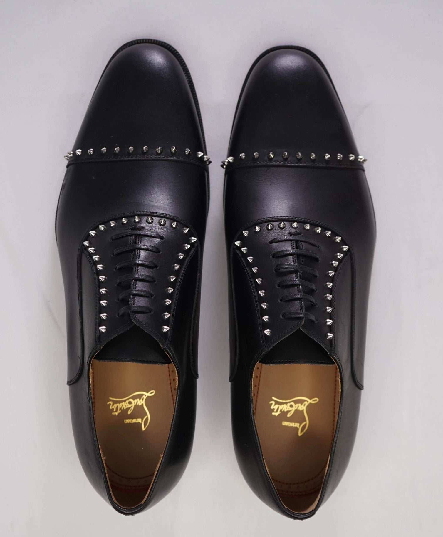 $1,200 CHRISTIAN LOUBOUTIN - *CLOOCLOO* Black Spike Oxfords US 10.5 (43.5EU)