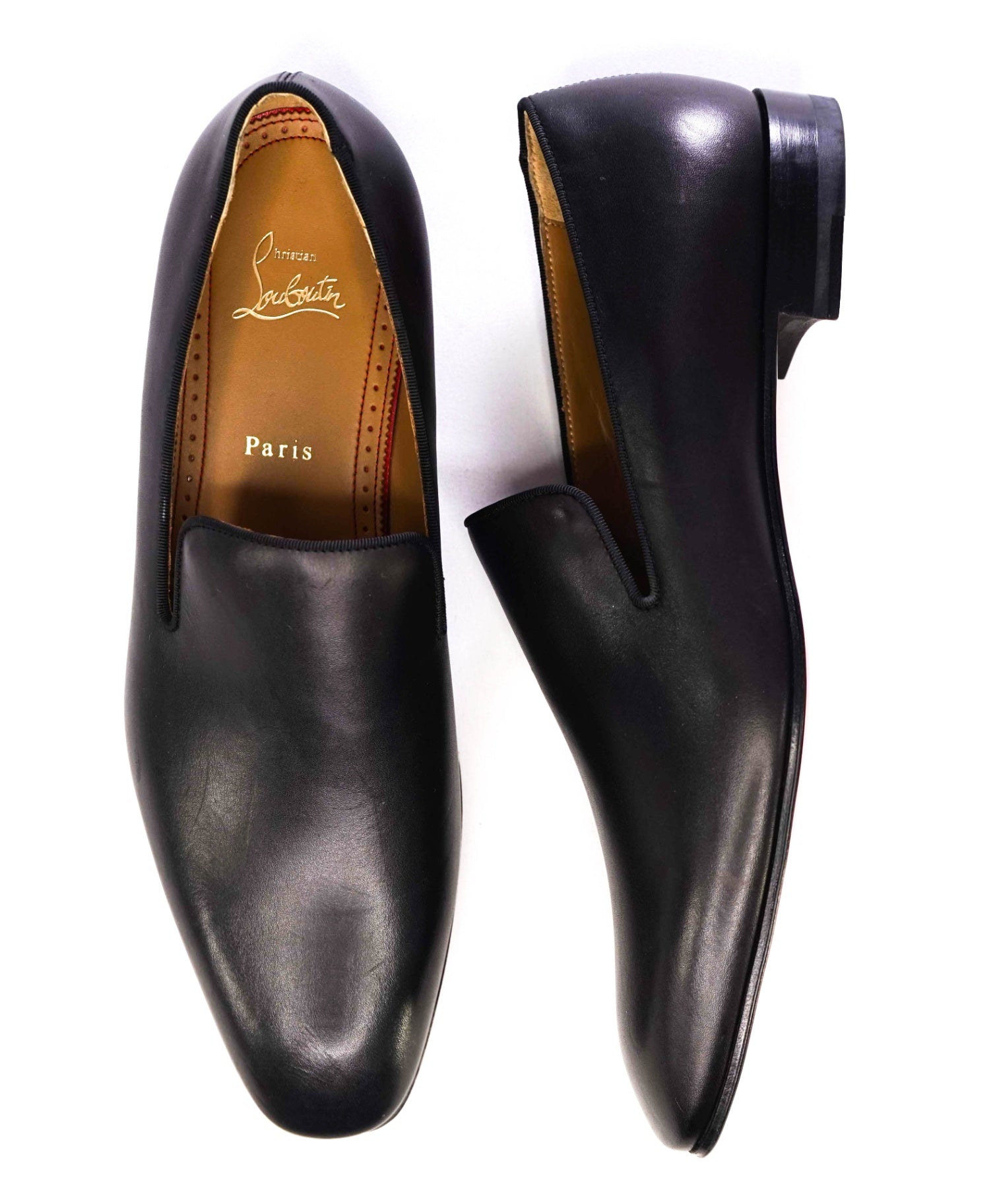 $1,050 CHRISTIAN LOUBOUTIN - * Dandelion* Black Leather Loafers US 10 (43EU)