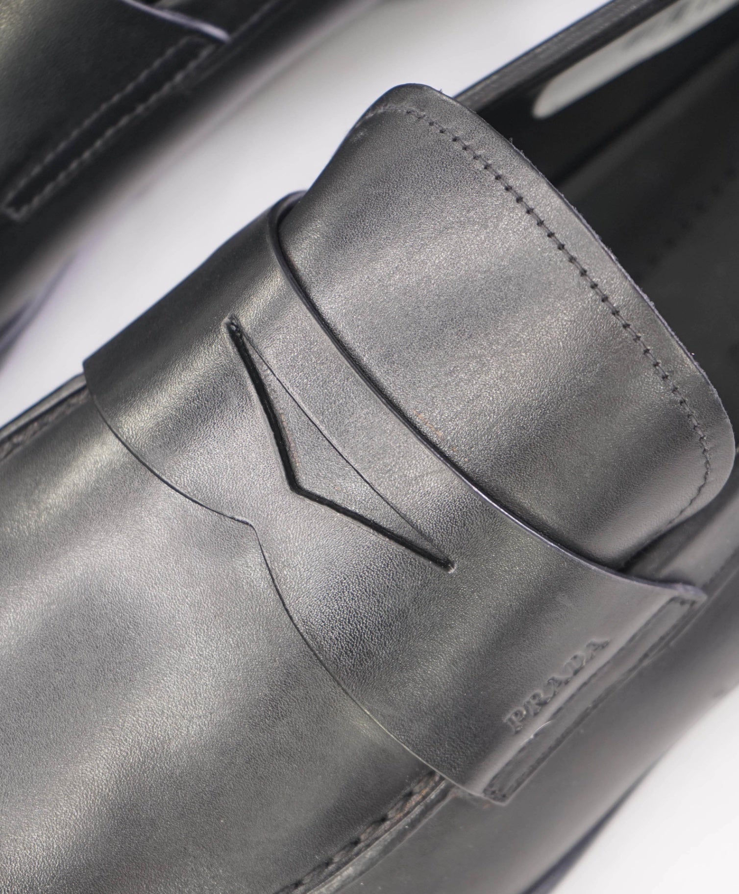 $950 Prada "LINEA ROSSA" Black Loafers Leather US 13 (12UK)