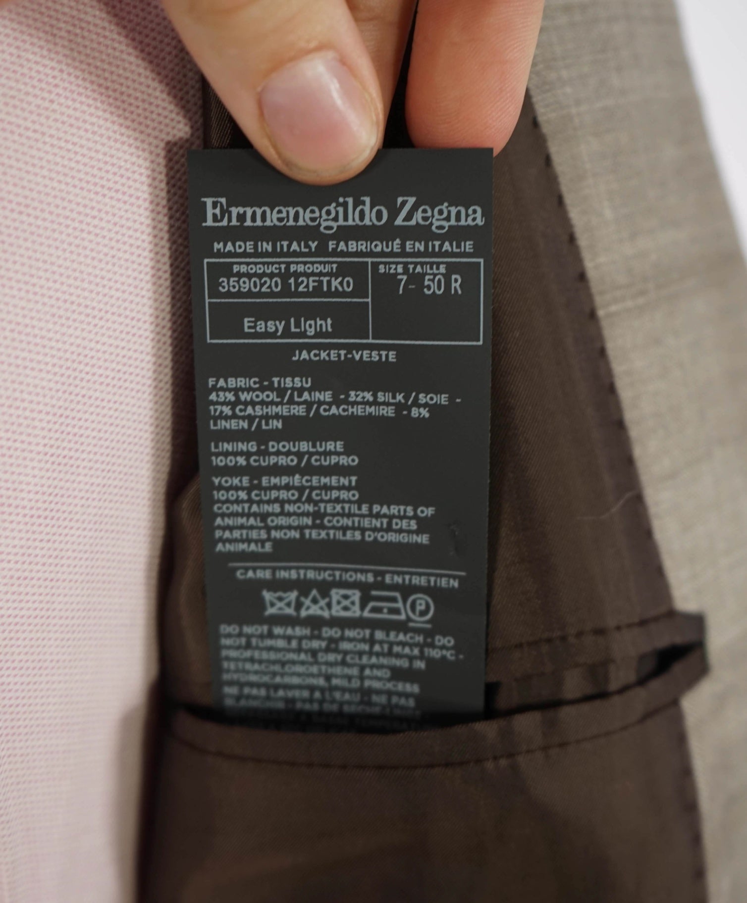 $2,995 ZEGNA "Easy Light" Wool/Silk/CASHMERE/Linen Blazer 40R