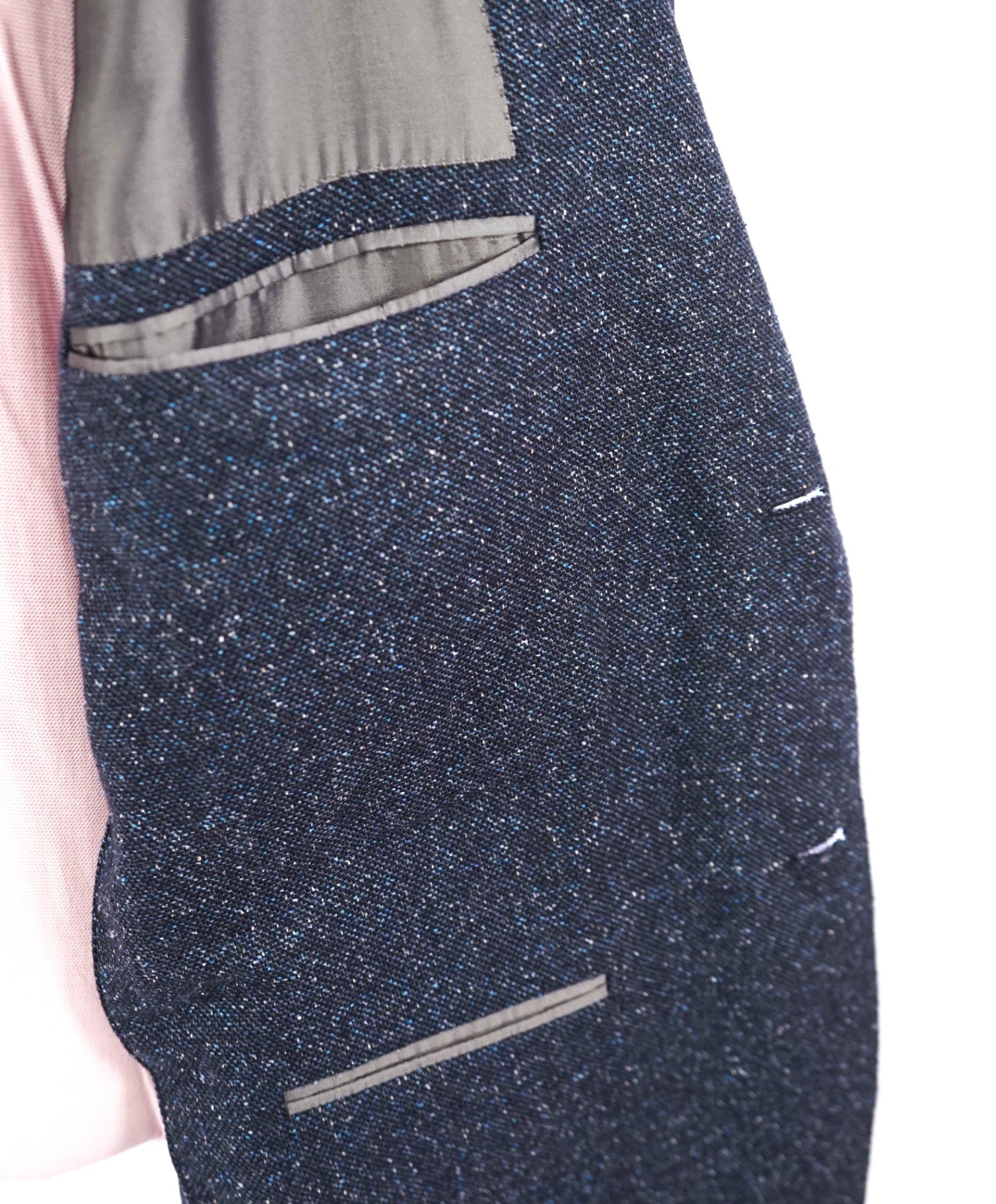 $3,000 Ermenegildo Zegna Navy Fleck Silk/Wool/Cashmere Blazer 46R