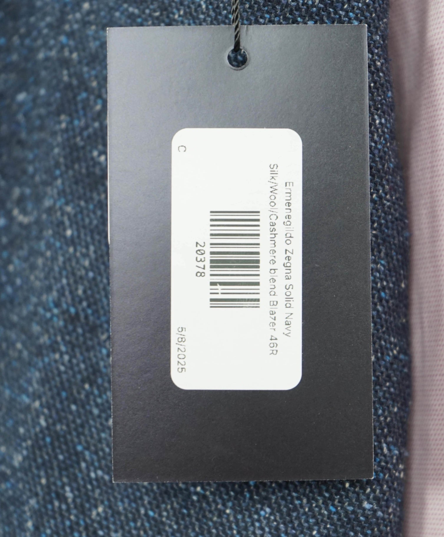 $3,000 Ermenegildo Zegna Navy Fleck Silk/Wool/Cashmere Blazer 46R