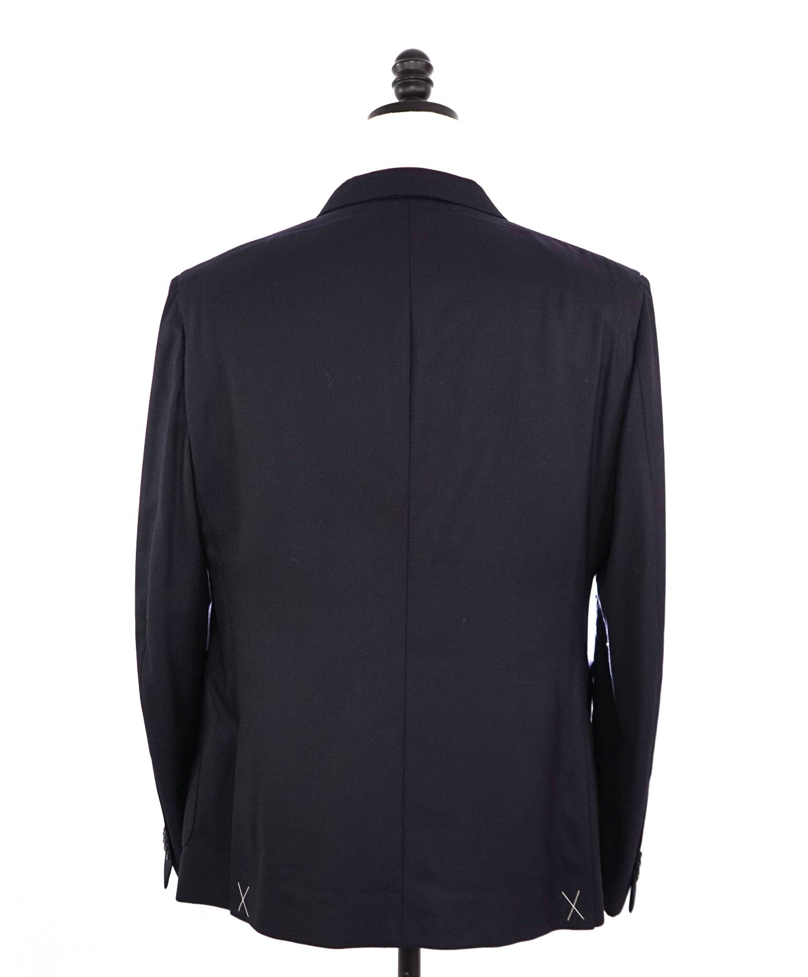 $3,295 ERMENEGILDO ZEGNA Navy Double Breasted Wool/Silk Blazer 44S