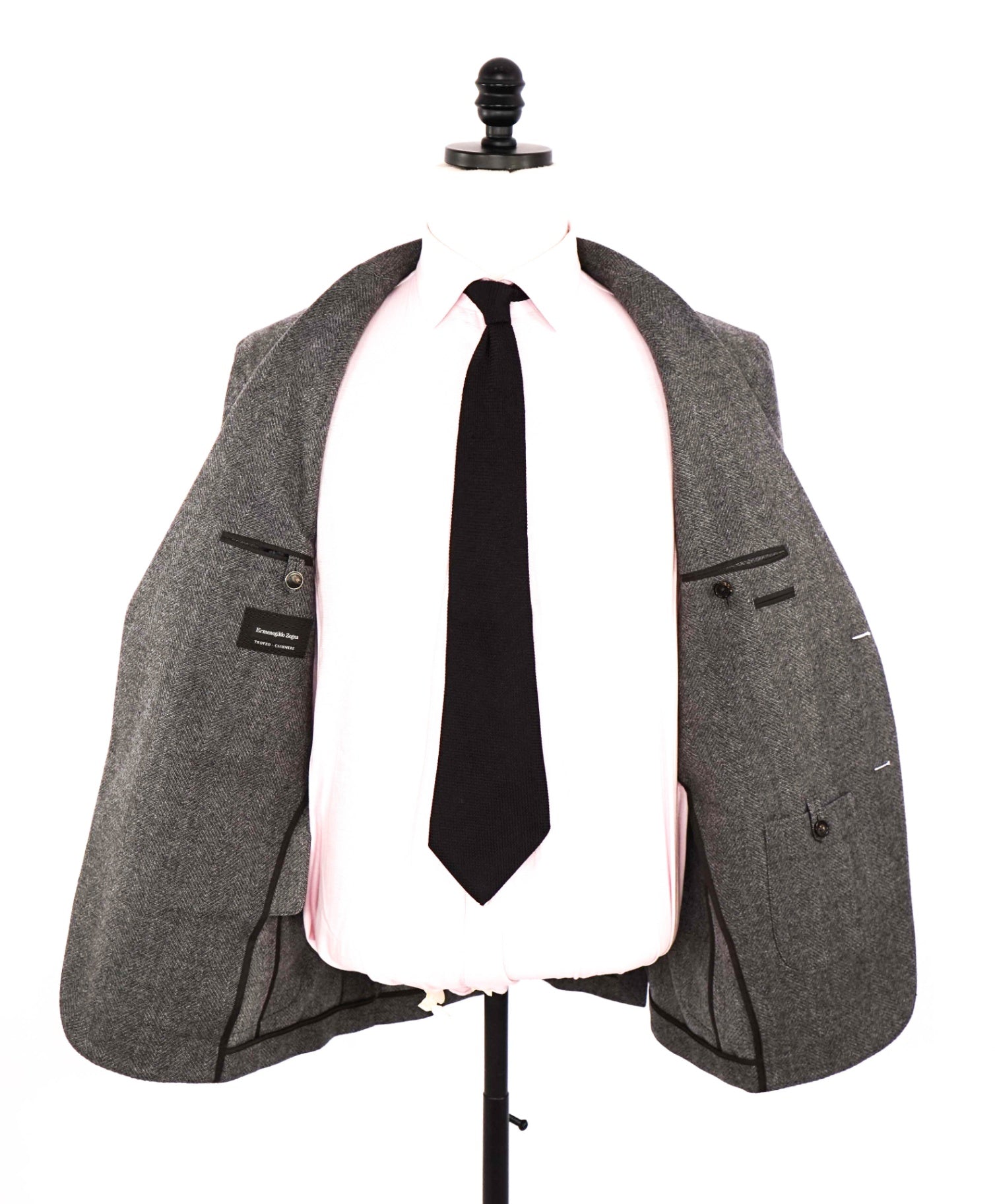 $3,295 Ermenegildo Zegna Trofeo Grey Wool/Cashmere SUEDE Blazer 44R