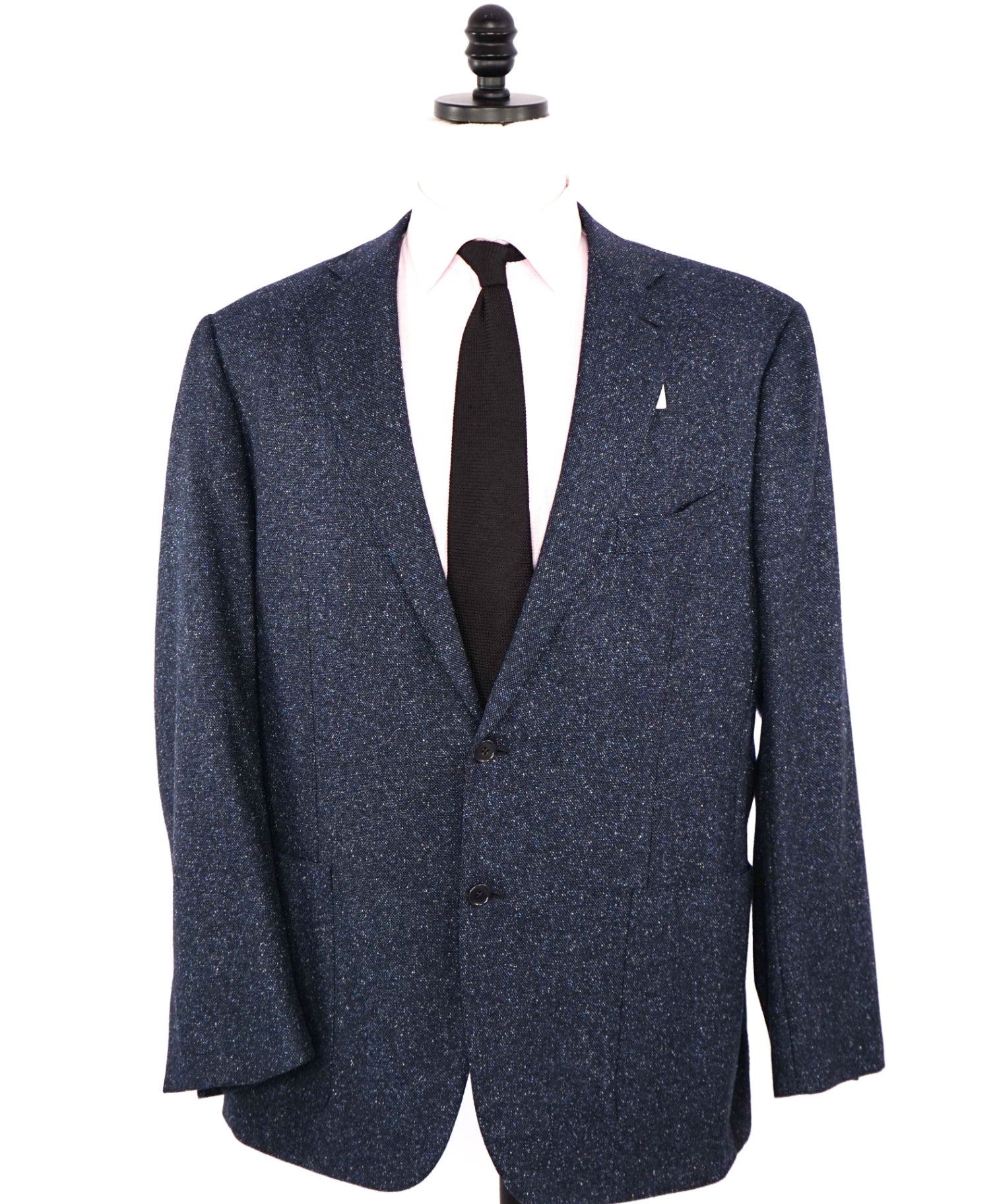$3,000 Ermenegildo Zegna Navy Fleck Silk/Wool/Cashmere Blazer 46R