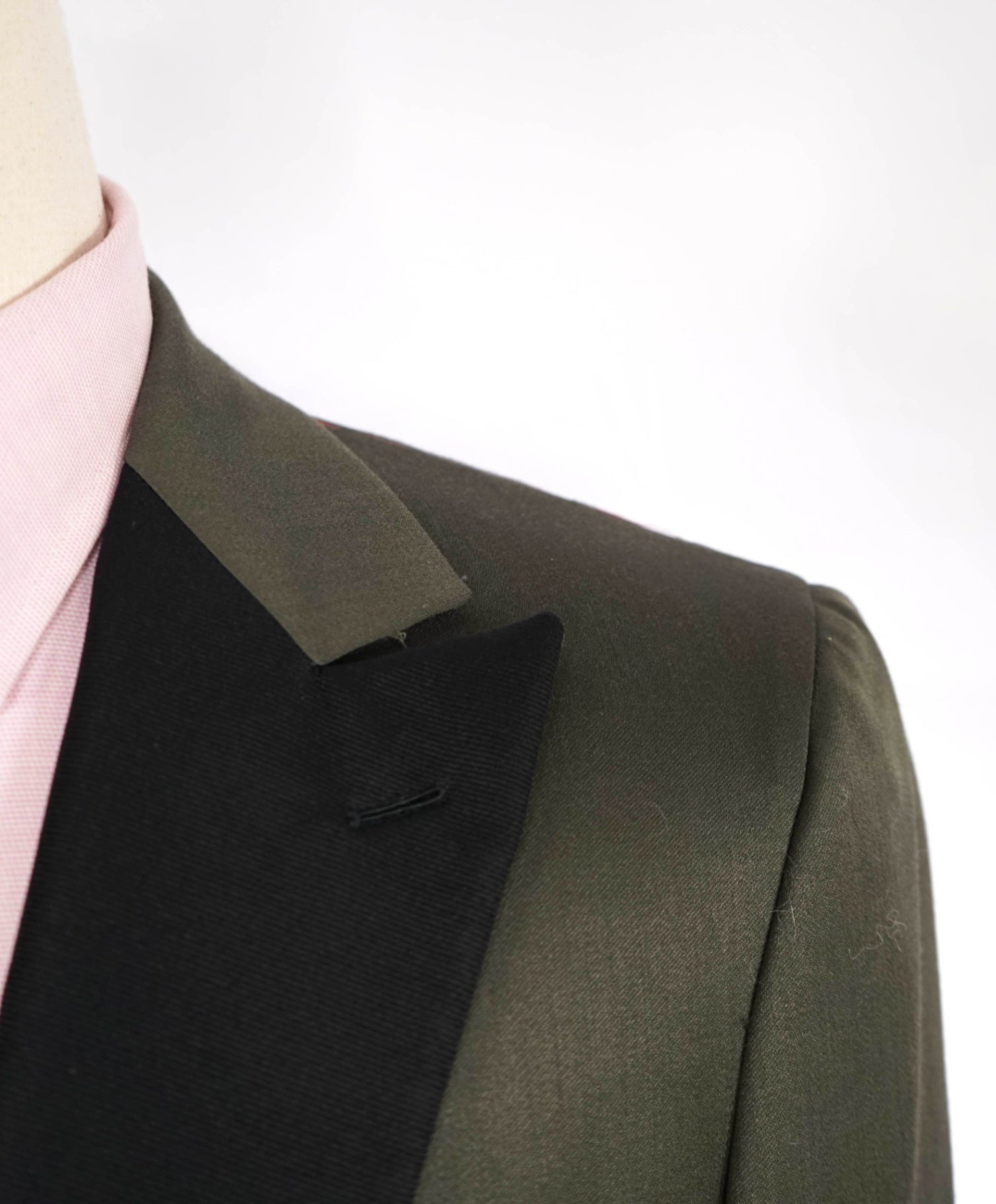 $5,400 ISAIA Moss Green Peak Lapel Wool Dinner Jacket Blazer 38R