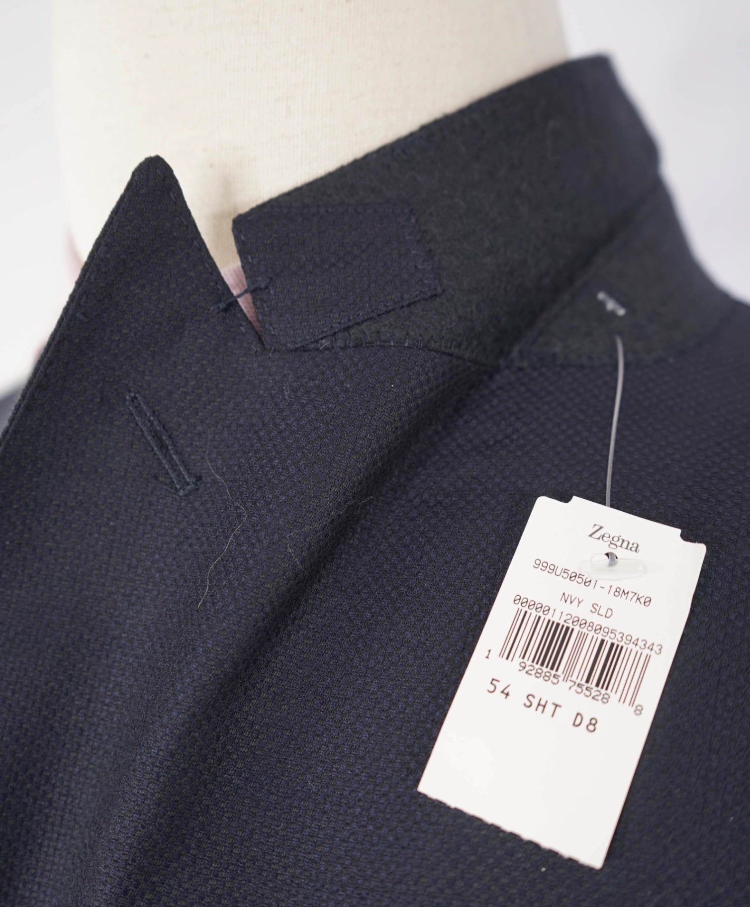 $3,295 ERMENEGILDO ZEGNA Navy Double Breasted Wool/Silk Blazer 44S