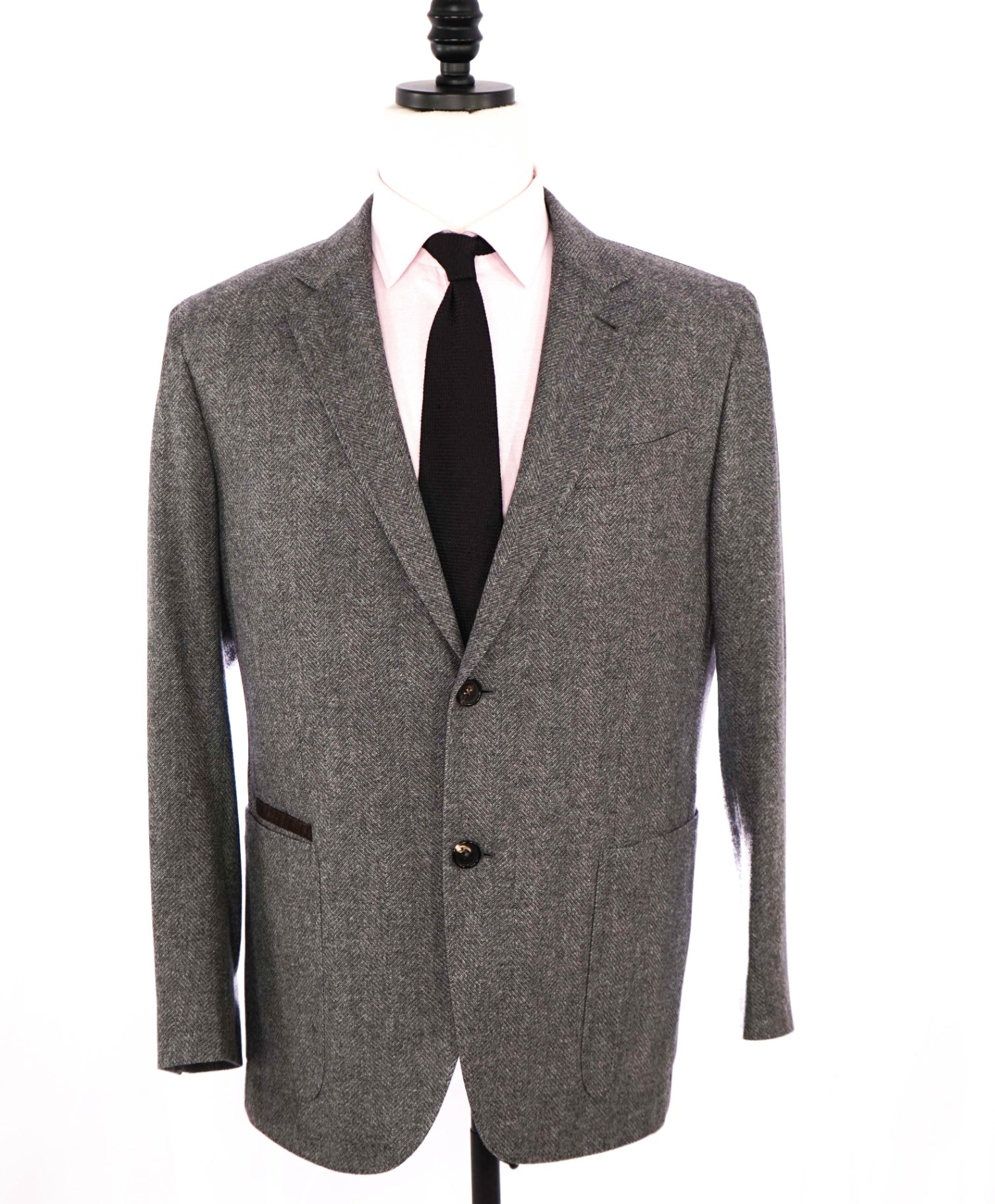 $3,295 Ermenegildo Zegna Trofeo Grey Wool/Cashmere SUEDE Blazer 44R