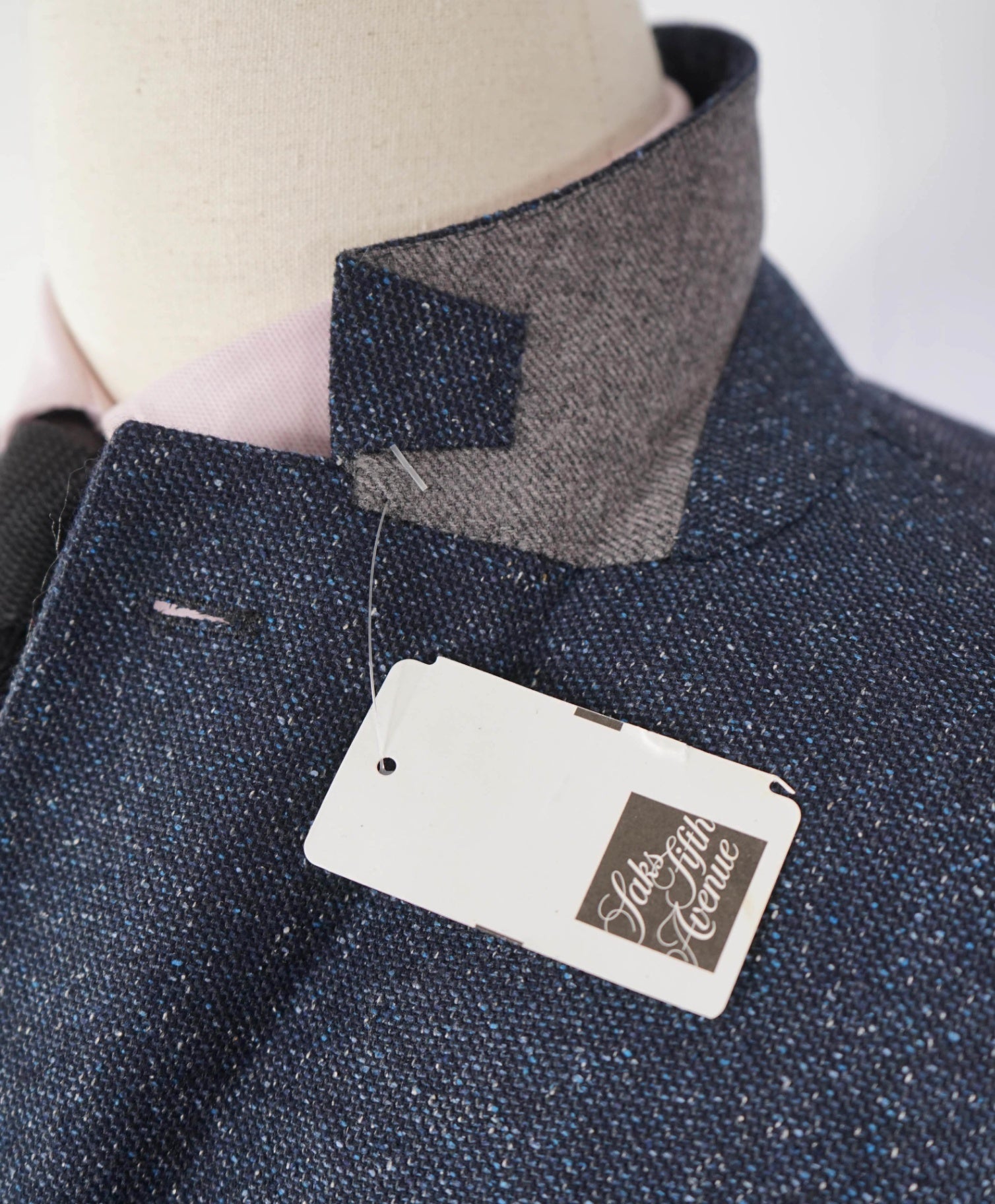 $3,000 Ermenegildo Zegna Navy Fleck Silk/Wool/Cashmere Blazer 46R