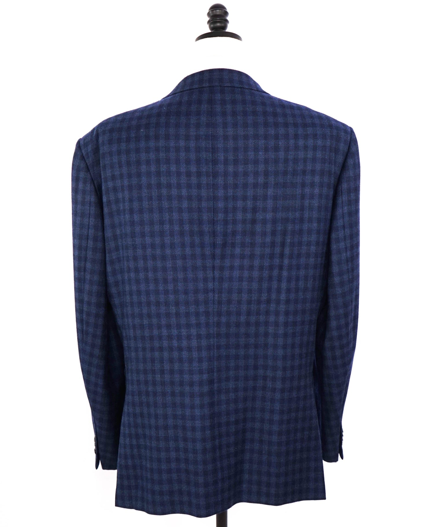 $3,695 ERMENEGILDO ZEGNA -  *Su Misura* Wool/Silk Blue Check Blazer 52L US