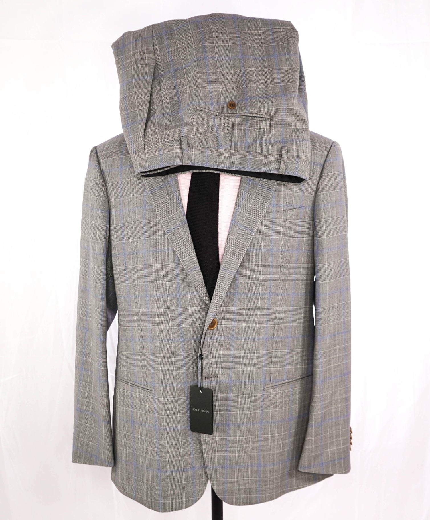 $3,795 GIORGIO ARMANI - "SOHO" Prince of Wales Suit 46R