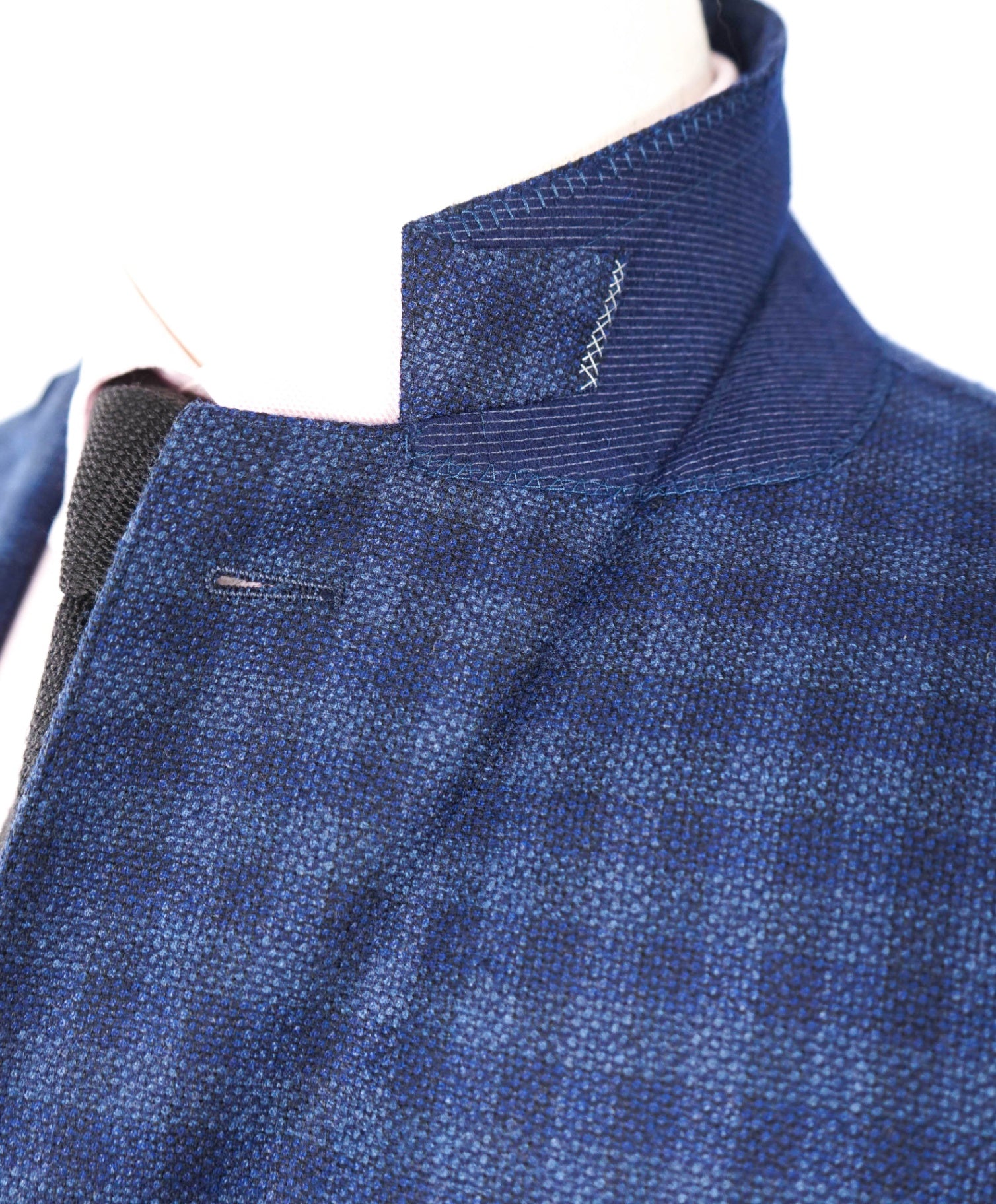 $3,695 ERMENEGILDO ZEGNA -  *Su Misura* Wool/Silk Blue Check Blazer 52L US