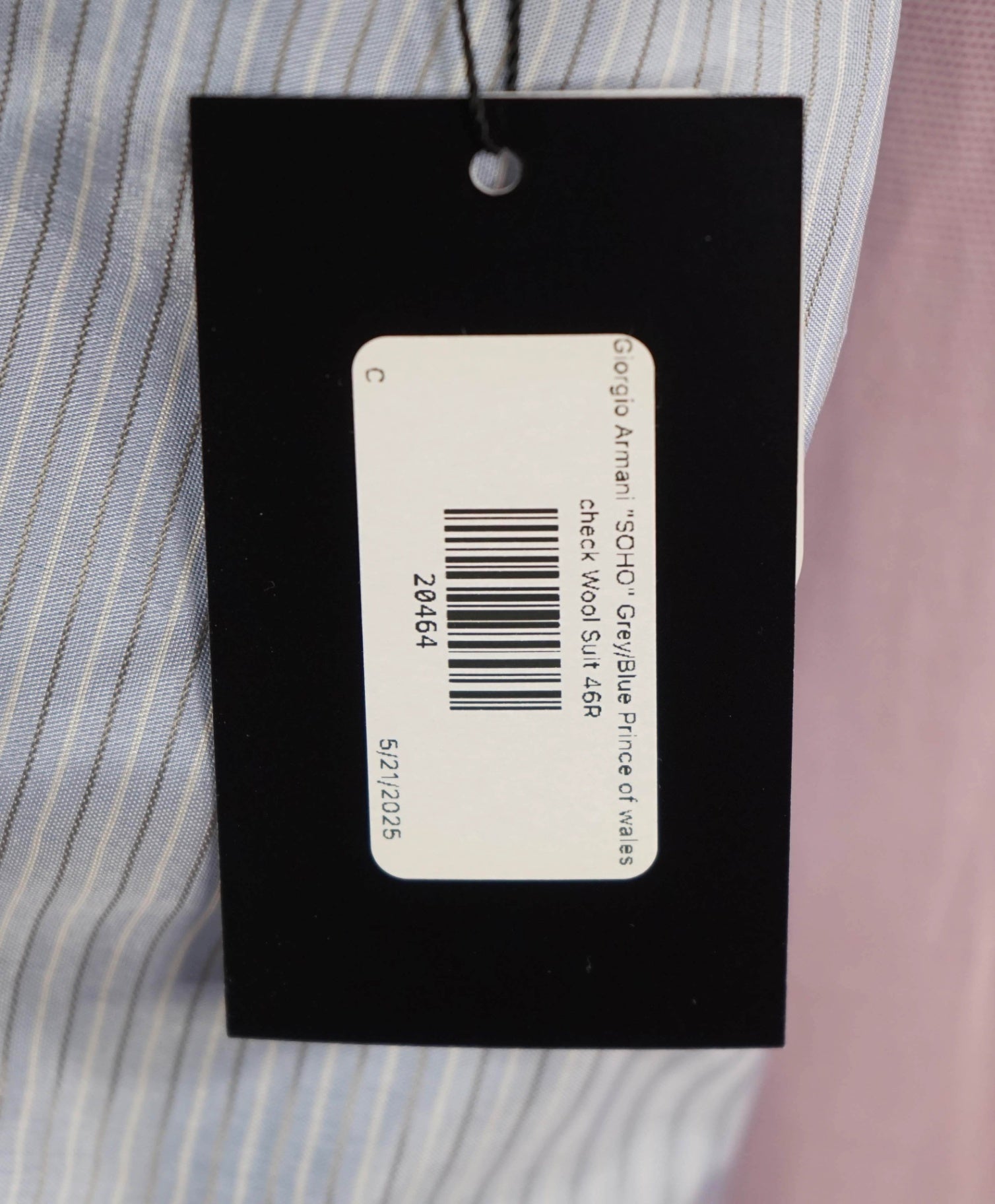 $3,795 GIORGIO ARMANI - "SOHO" Prince of Wales Suit 46R