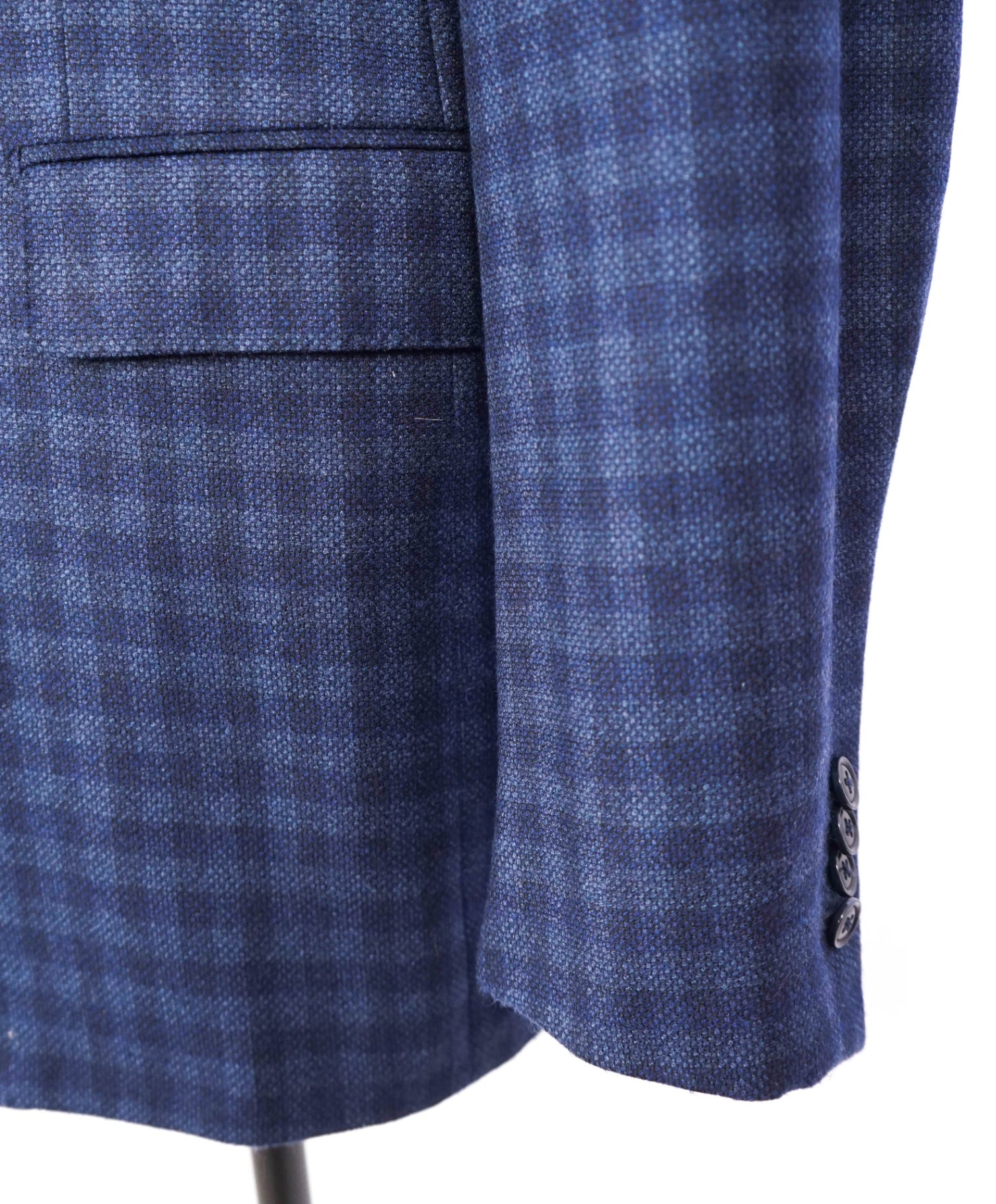 $3,695 ERMENEGILDO ZEGNA -  *Su Misura* Wool/Silk Blue Check Blazer 52L US