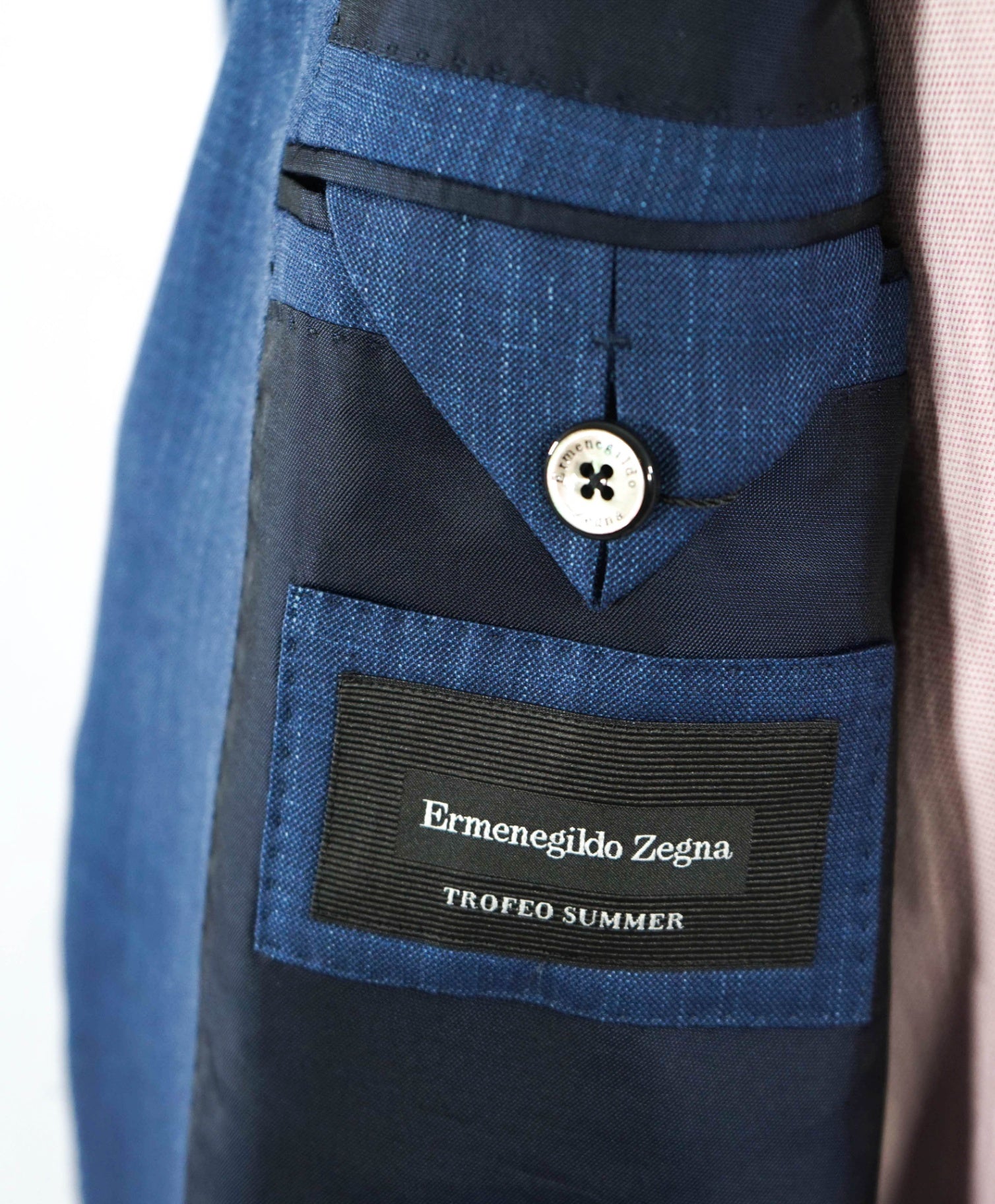 $4,390 Ermenegildo Zegna Blue "Trofeo Summer" Wool/Linen/Silk Suit 48R