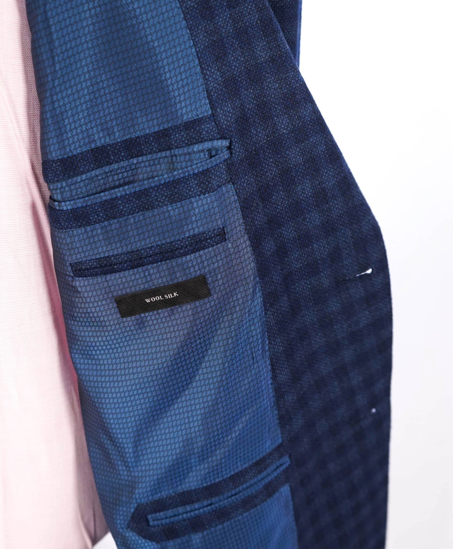 $3,695 ERMENEGILDO ZEGNA -  *Su Misura* Wool/Silk Blue Check Blazer 52L US