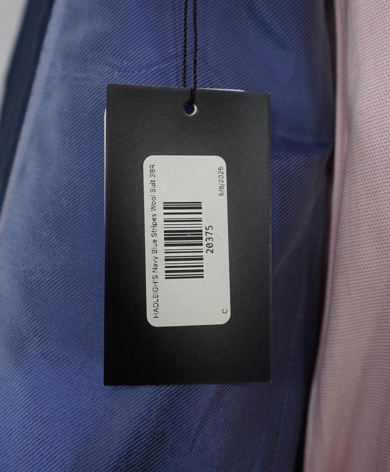 $9,550 Cesare Attolini Navy Blue Chalk Stripe Wool Suit 38R