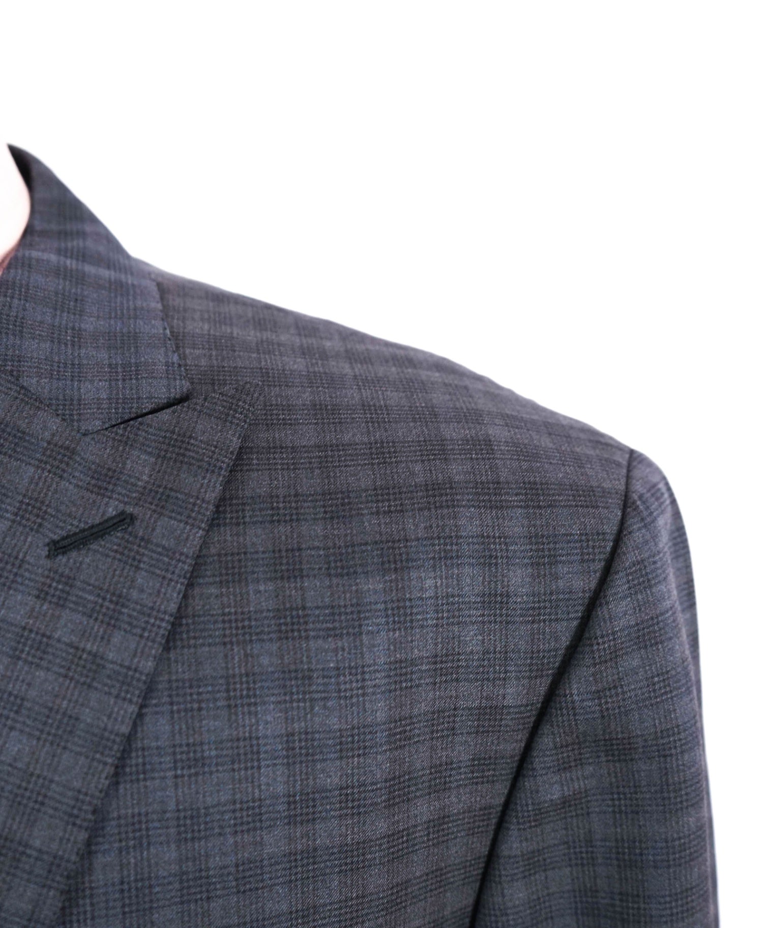 $7,000 Brioni "Bracciano" Navy Blue Check Wool/Silk Suit 48R