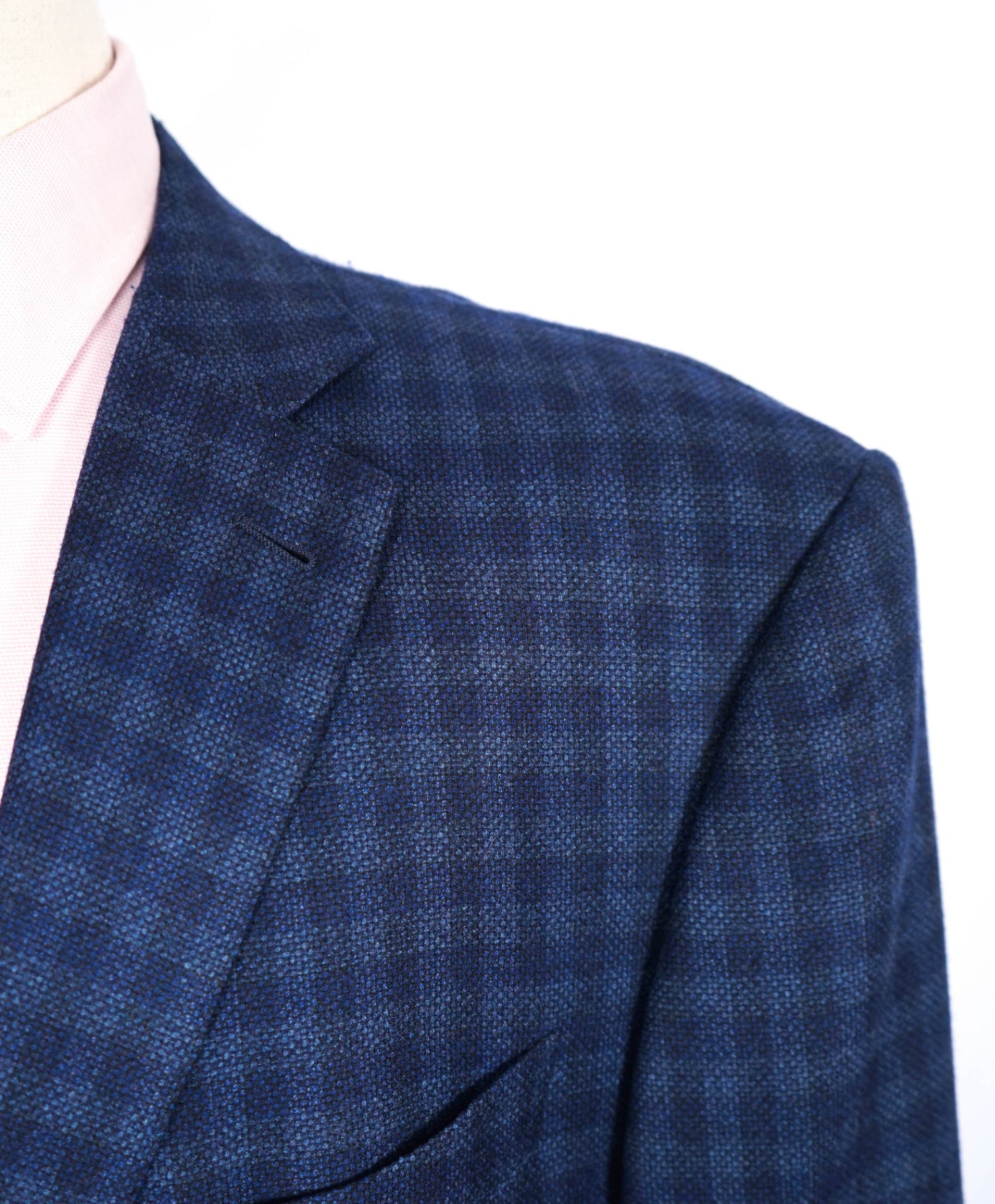 $3,695 ERMENEGILDO ZEGNA -  *Su Misura* Wool/Silk Blue Check Blazer 52L US