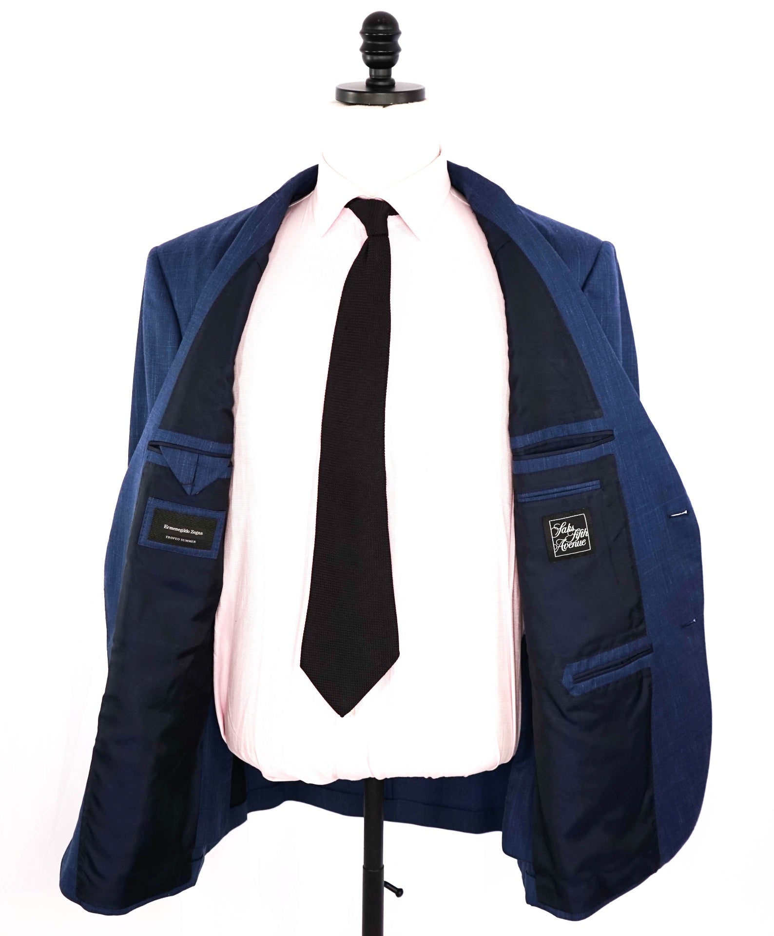 $4,390 Ermenegildo Zegna Blue "Trofeo Summer" Wool/Linen/Silk Suit 48R