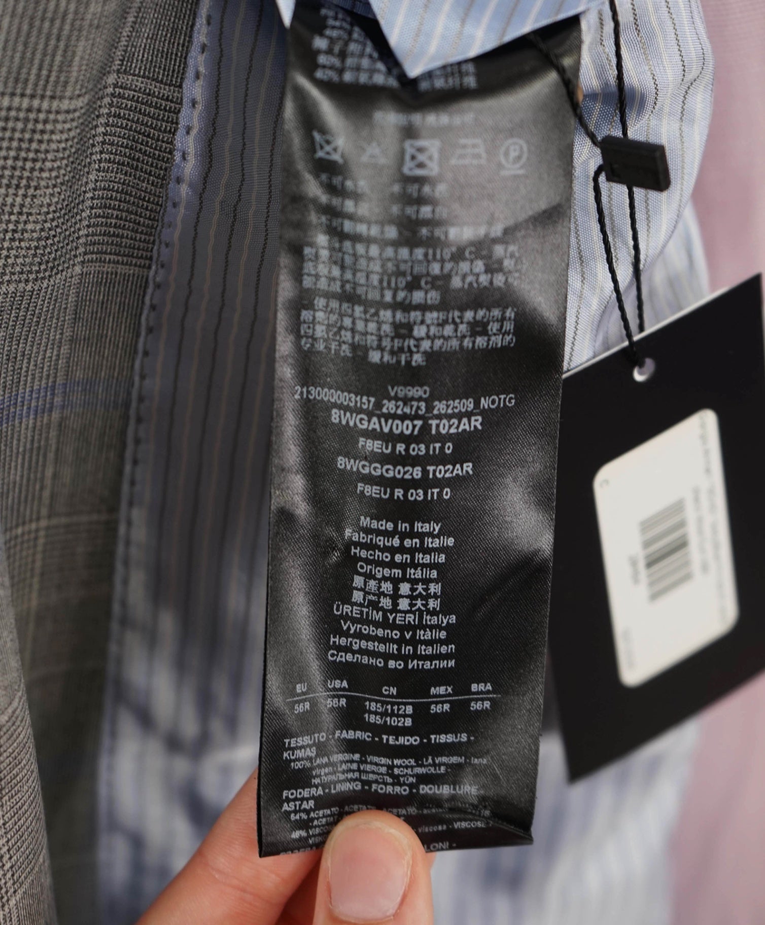 $3,795 GIORGIO ARMANI - "SOHO" Prince of Wales Suit 46R