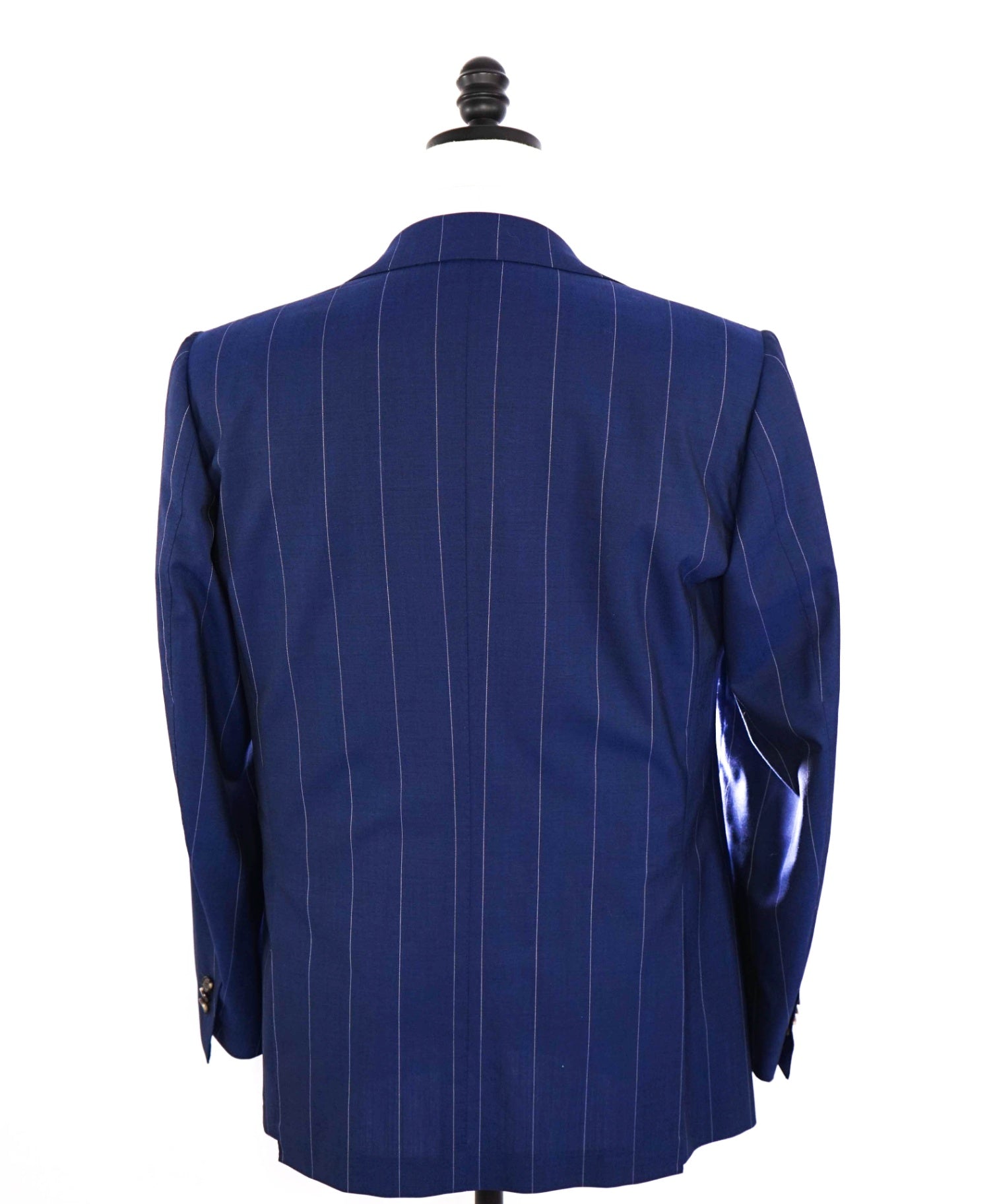 $9,550 Cesare Attolini Navy Blue Chalk Stripe Wool Suit 38R