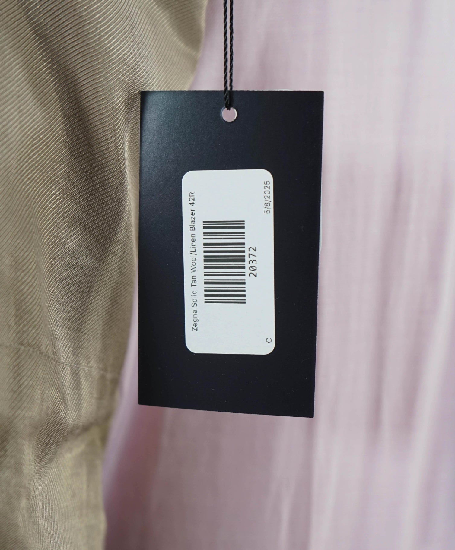 Z Zegna PATCH POCKET Solid Tan Wool/Linen Blazer 42R