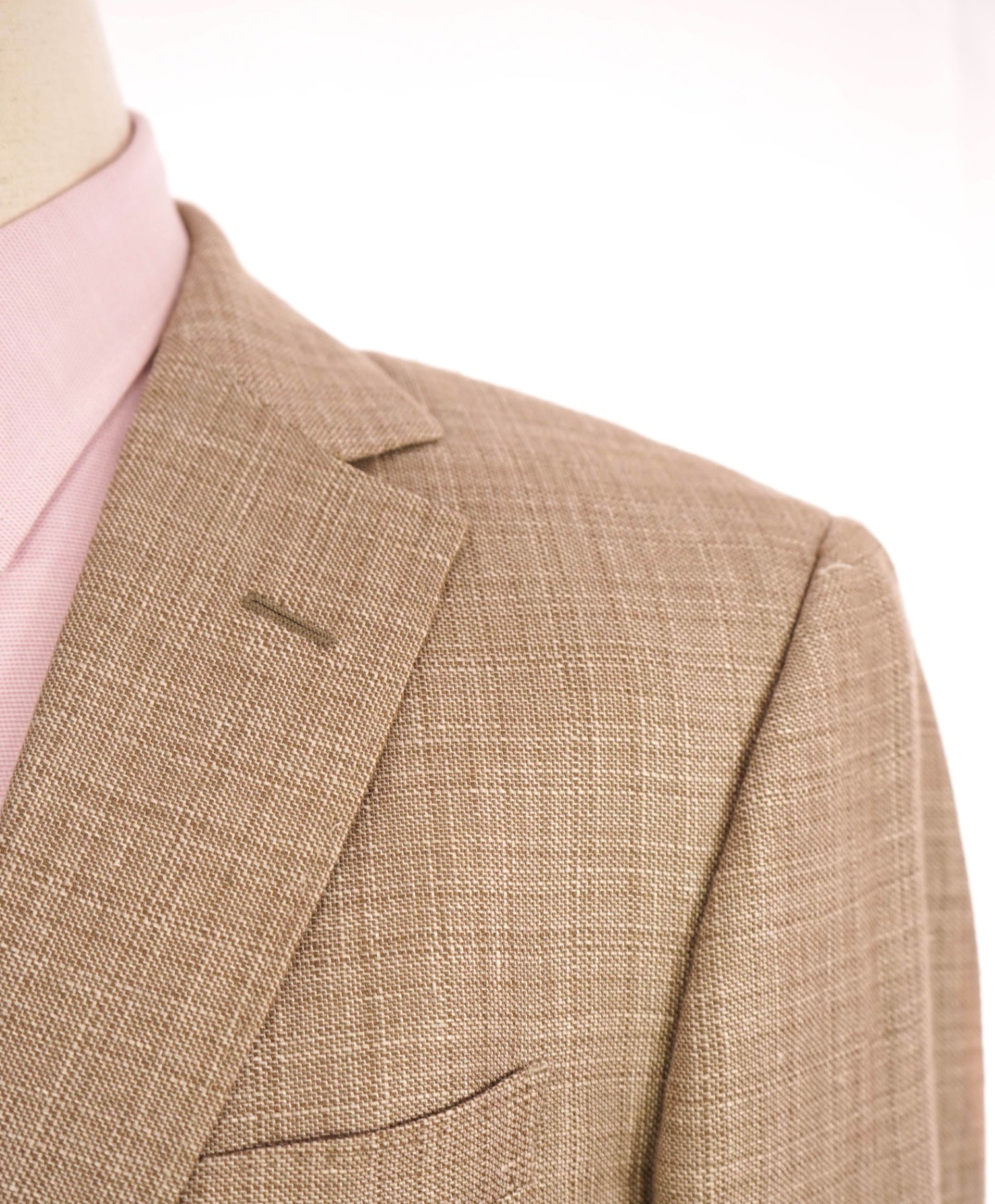 Z Zegna PATCH POCKET Solid Tan Wool/Linen Blazer 42R