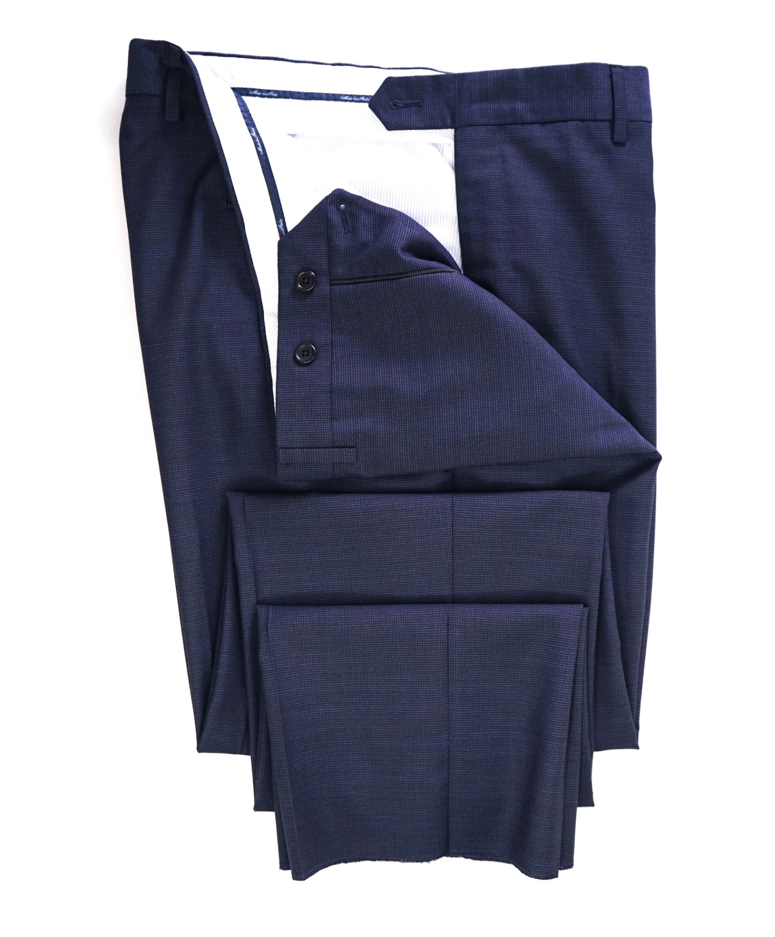 $400 Saks Fifth Avenue Navy Micro check Wool Pants 38W