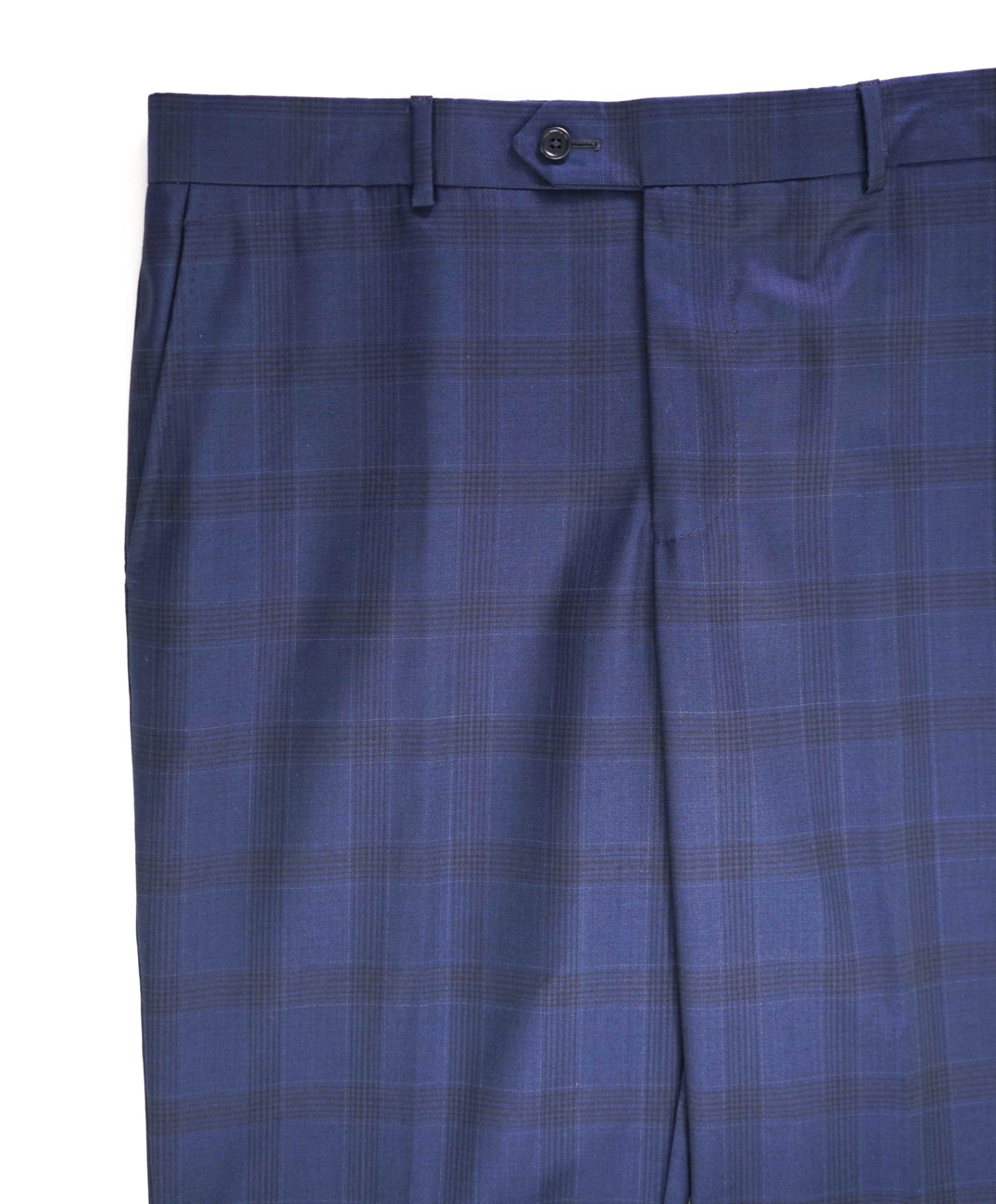 $400 Saks Fifth Avenue Navy Blue Plaid Wool Pants 36W