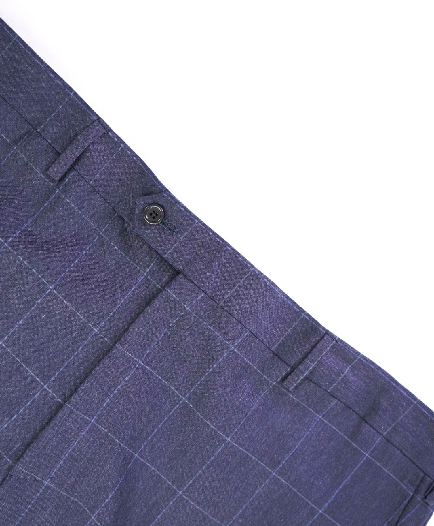 $400 Saks Fifth Avenue Navy Window pane Wool Pants 38W
