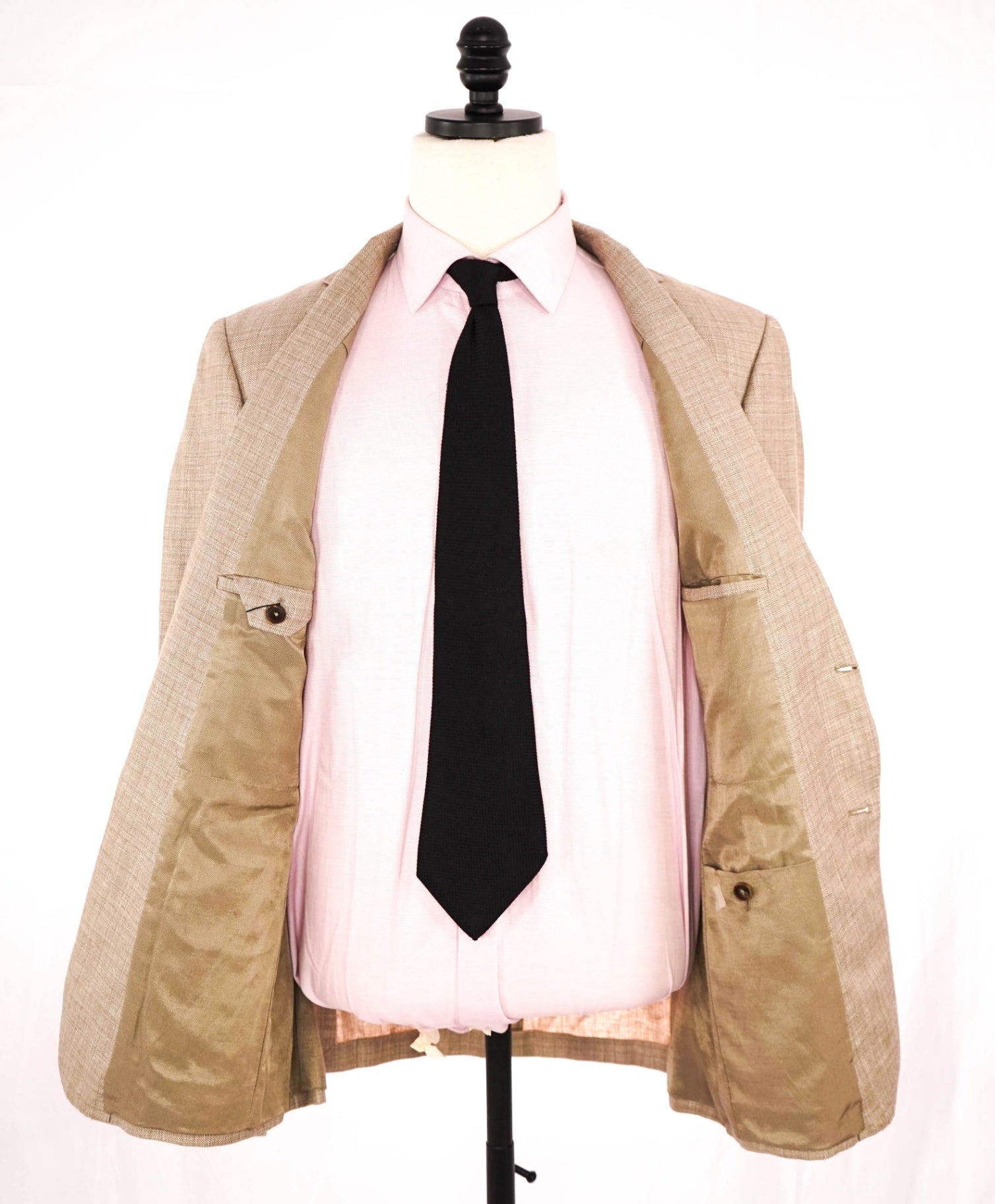 Z Zegna PATCH POCKET Solid Tan Wool/Linen Blazer 42R