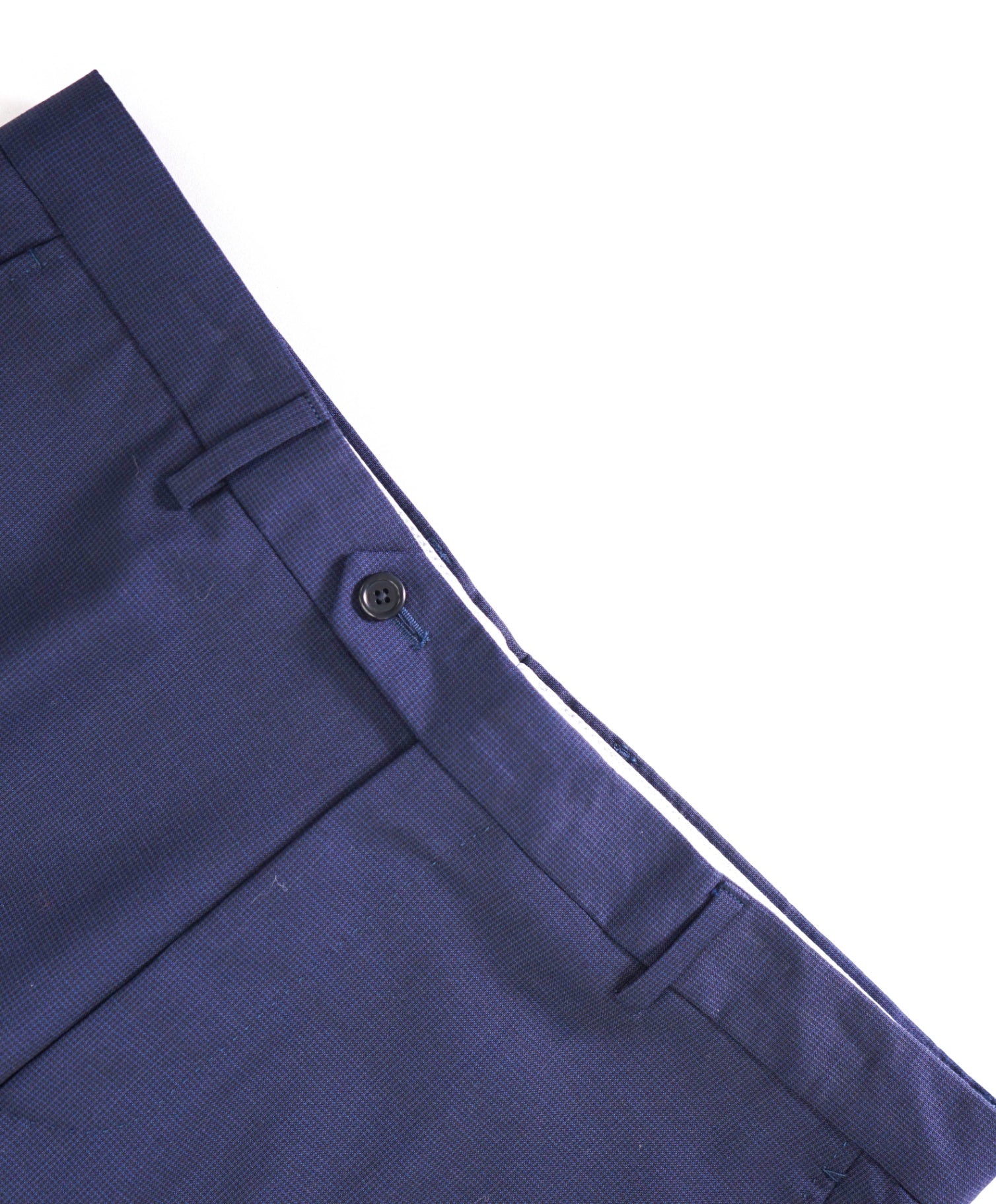 $400 Saks Fifth Avenue Navy Micro check Wool Pants 35W