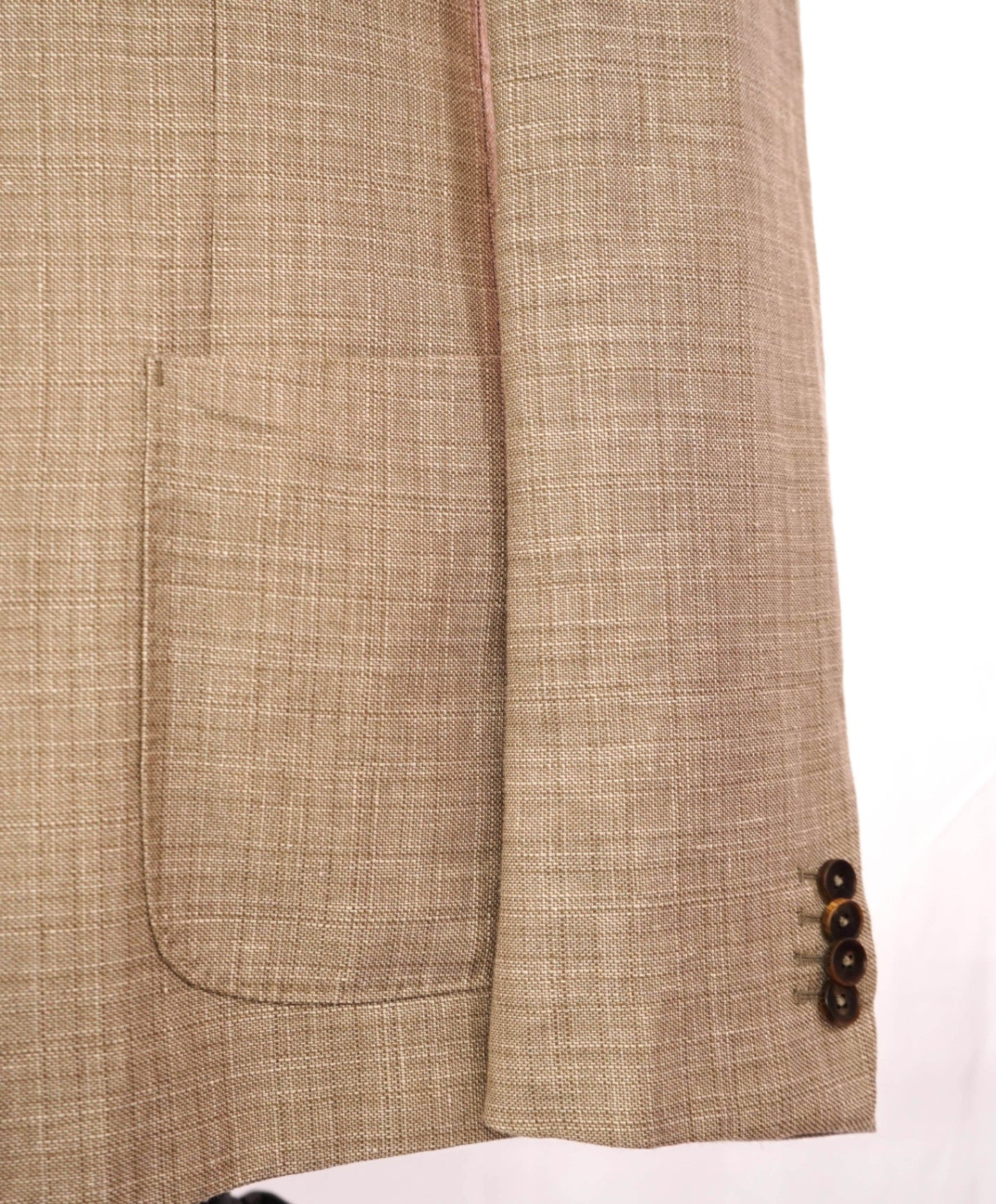 Z Zegna PATCH POCKET Solid Tan Wool/Linen Blazer 42R