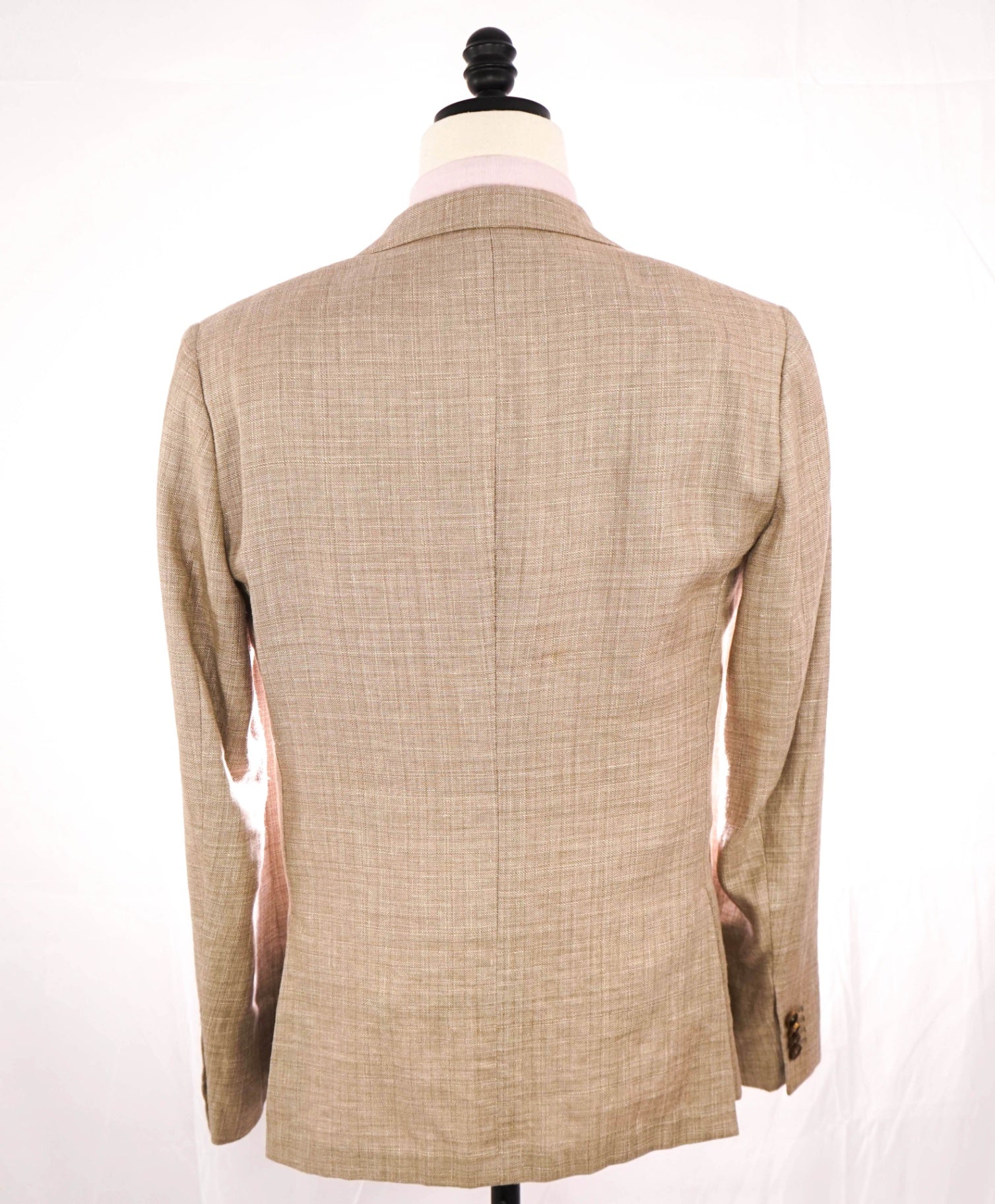 Z Zegna PATCH POCKET Solid Tan Wool/Linen Blazer 42R