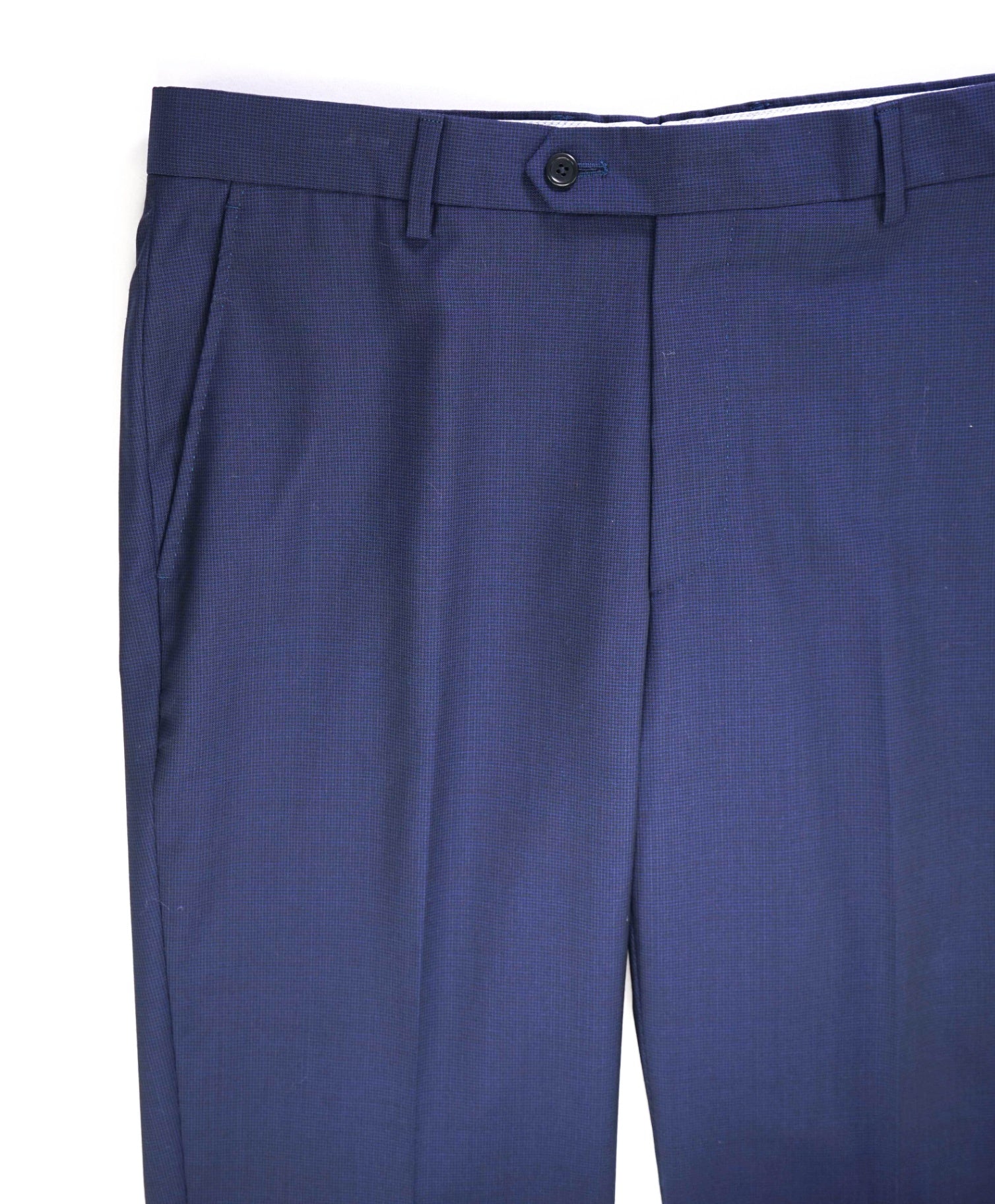 $400 Saks Fifth Avenue Navy Micro check Wool Pants 35W